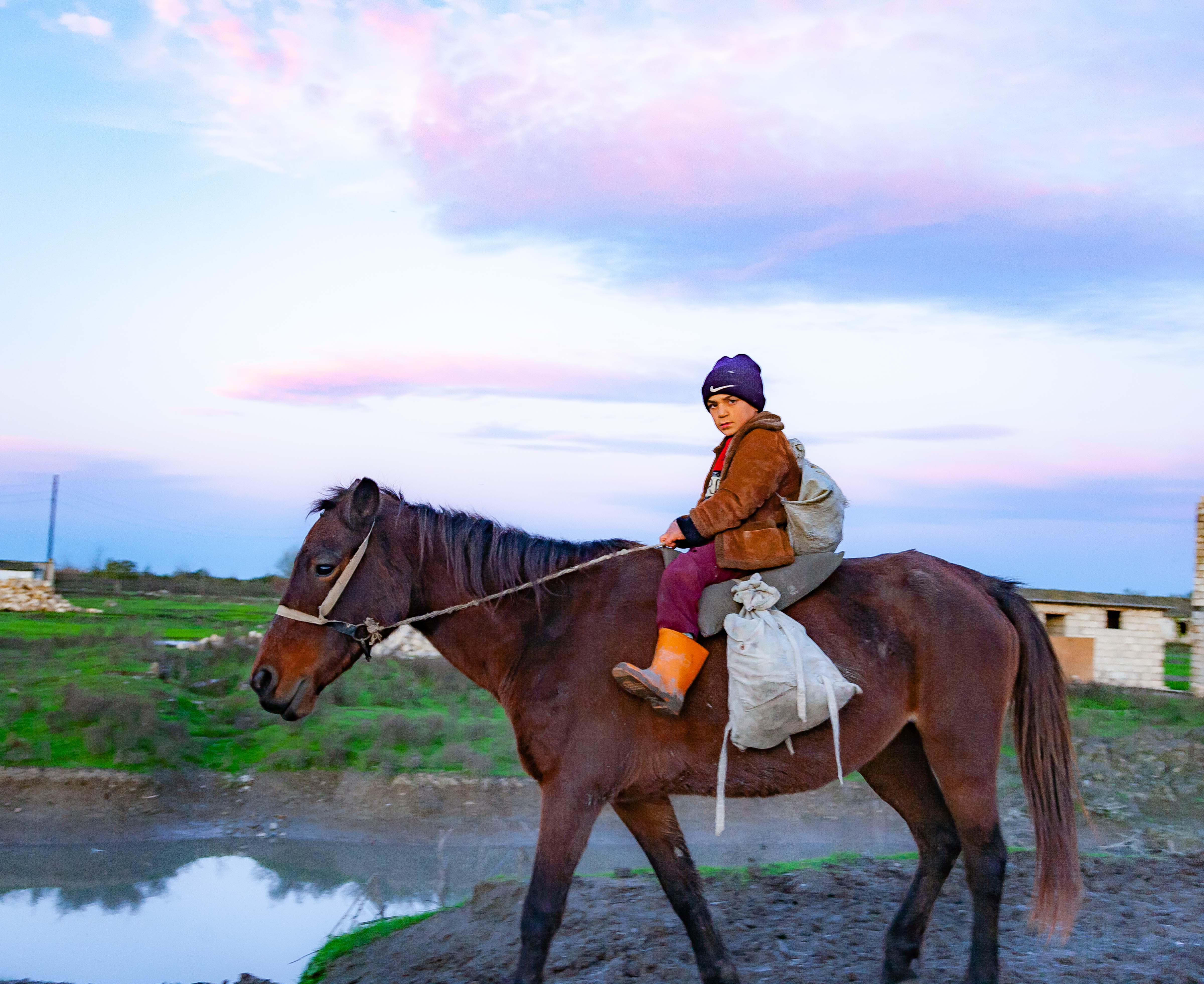 Azerbaijan, Bilasuvar Prov, Boy On Horse, 2009, IMG 9958