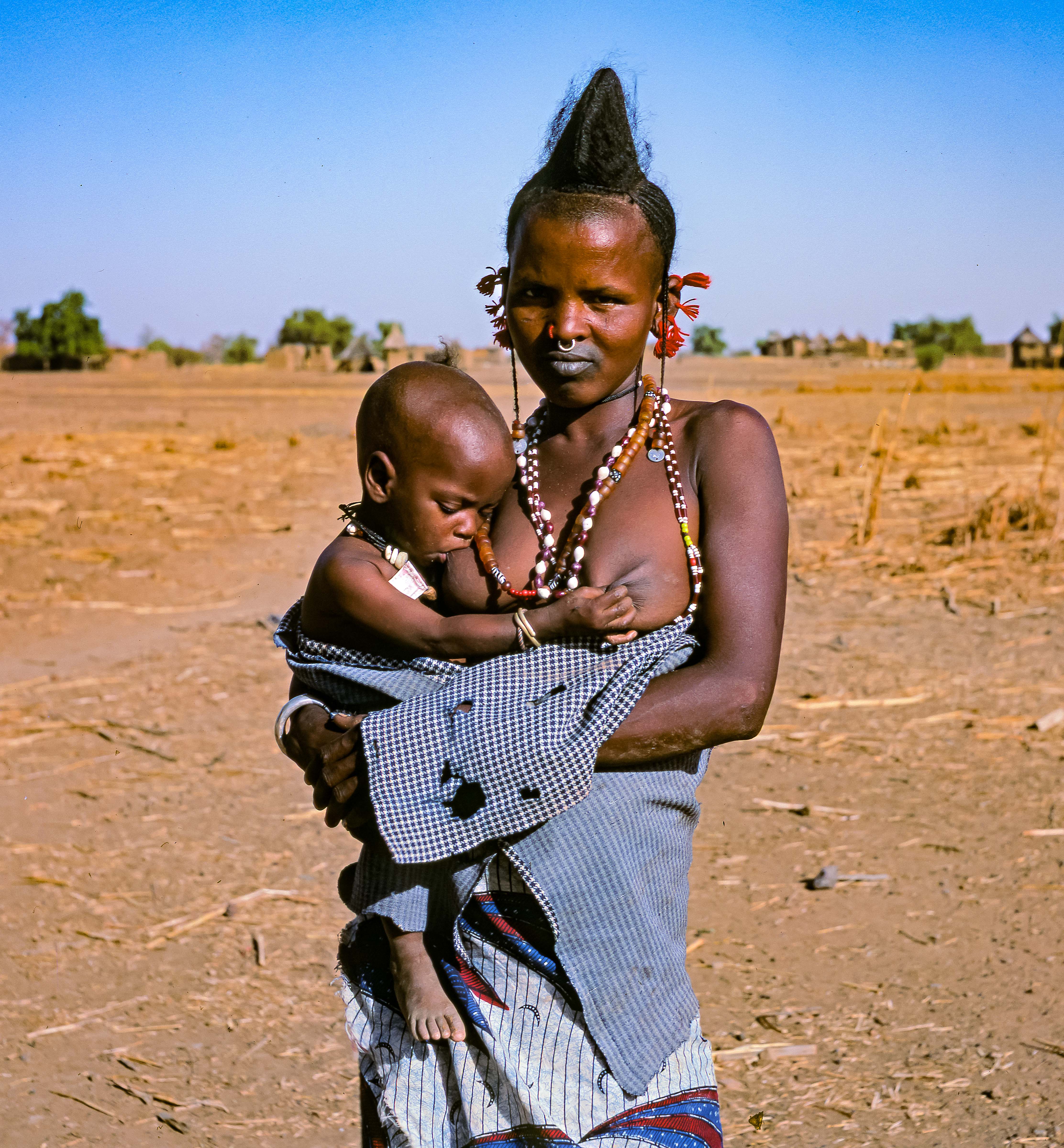 Burkina Faso, Peul Girl With Child, 1987