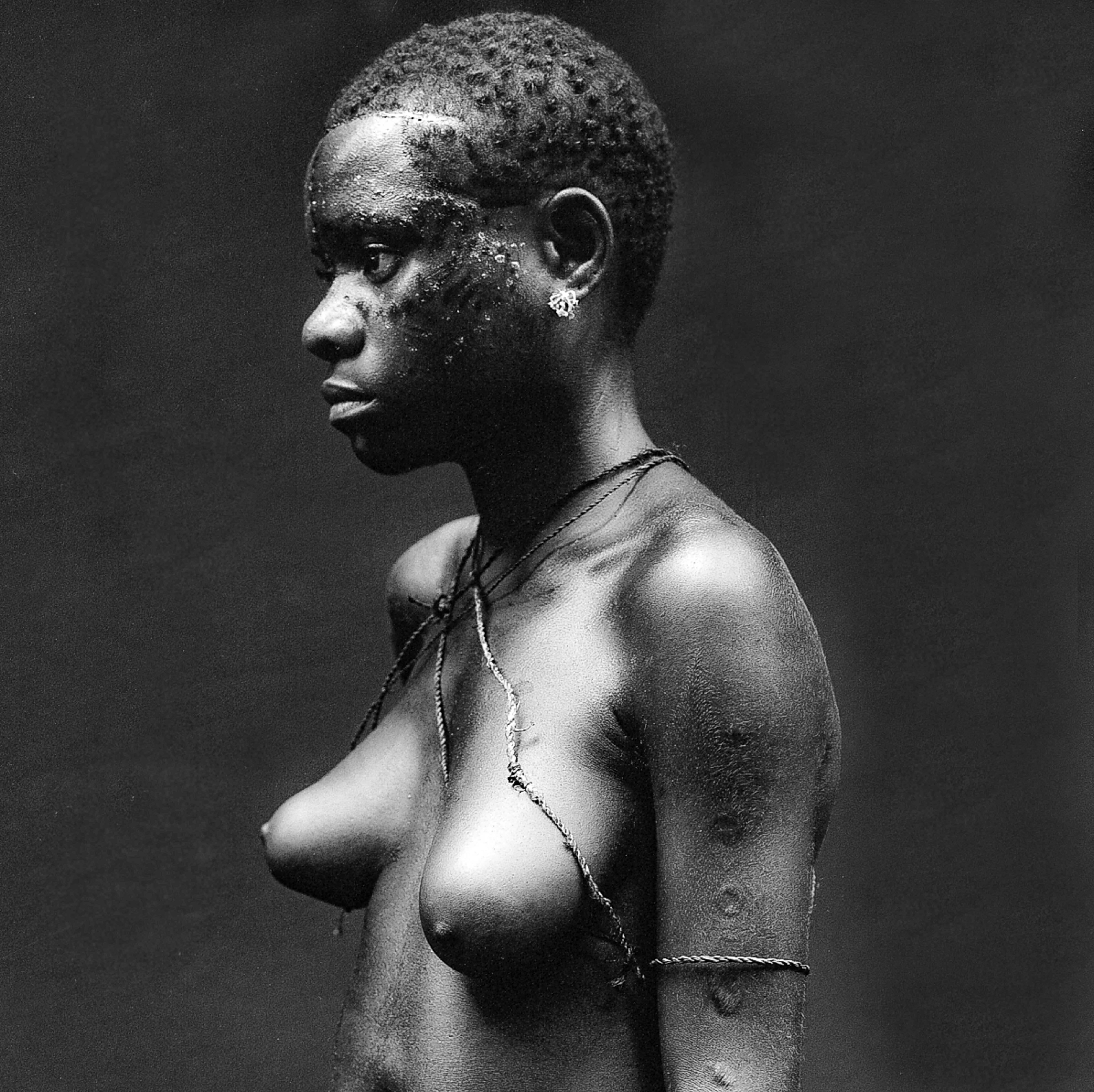 Central African Republic, Bayanga, Pygmy Girl With Flower In Ear, 2000 Central African Republic, Bayanga, Pygmy Girl With Flower In Ear, 2000