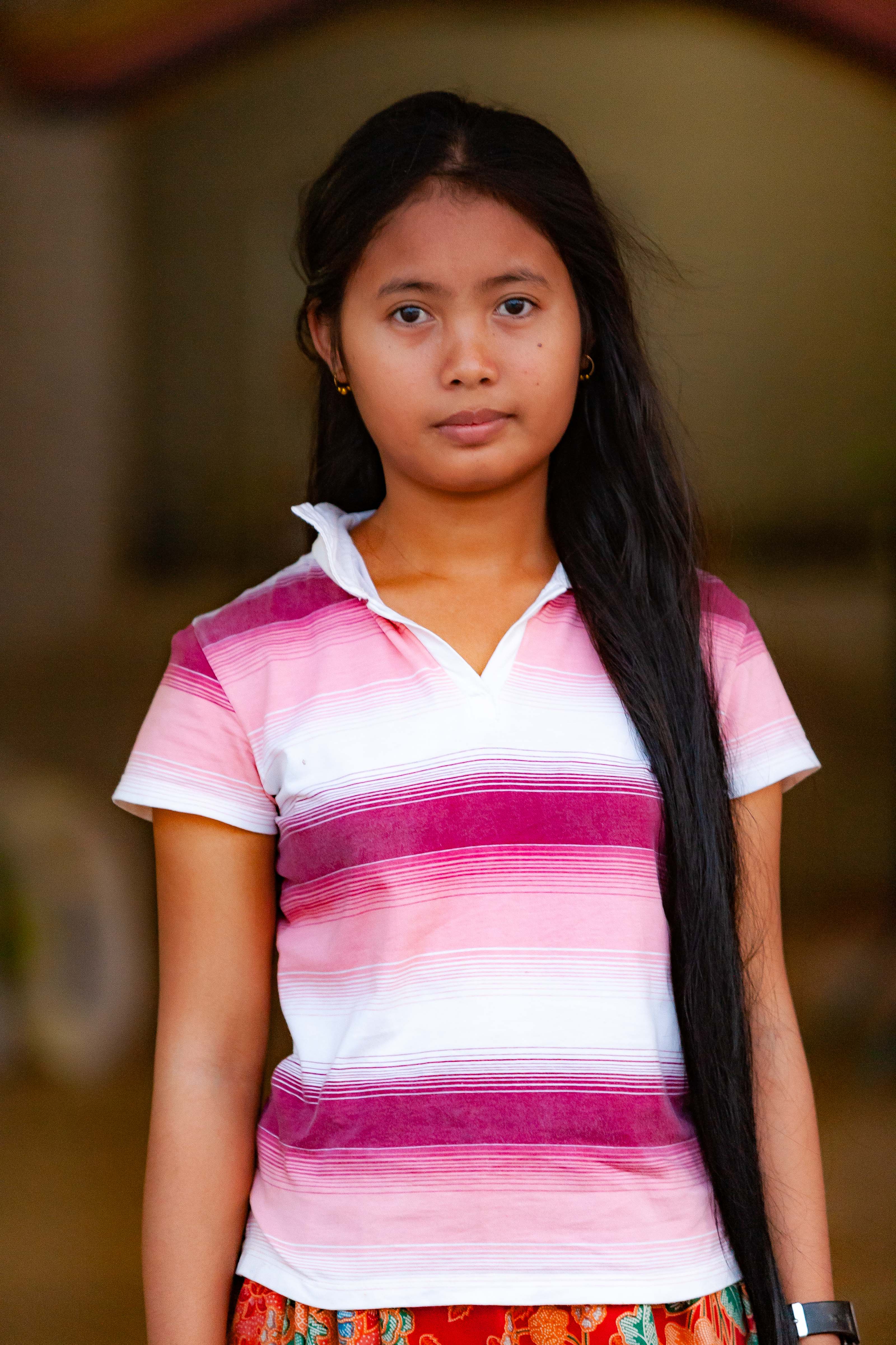 Cambodia, Kampong Spueu Prov, Long Haired Girl, 2010, IMG 4679