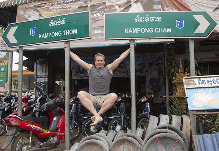 Cambodia, Kampong Thum Prov, Jeff Shea At Crossroads, 2010, IMG 5442