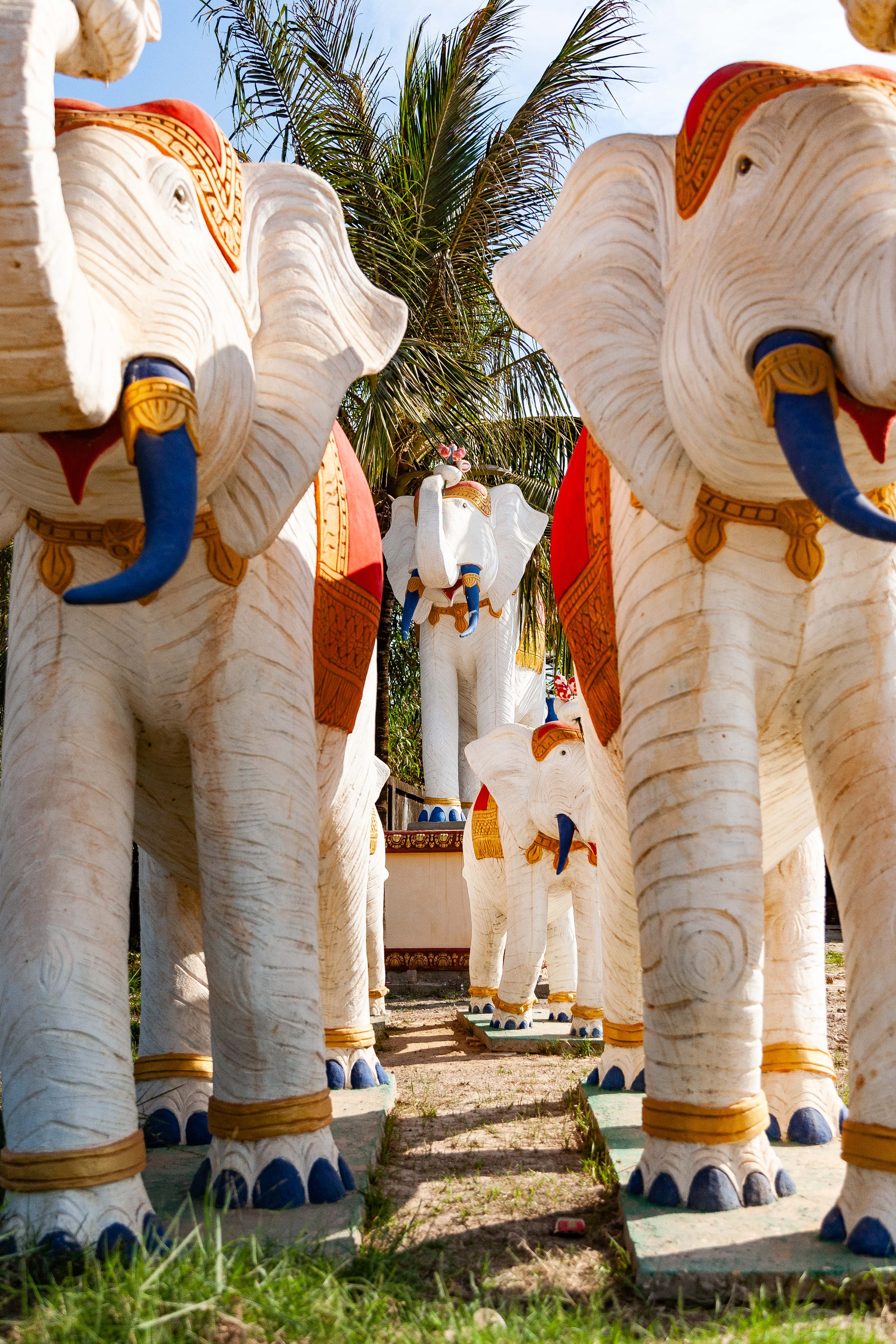 Cambodia, Kampot Prov, Elephant Statues, 2010, IMG 4936