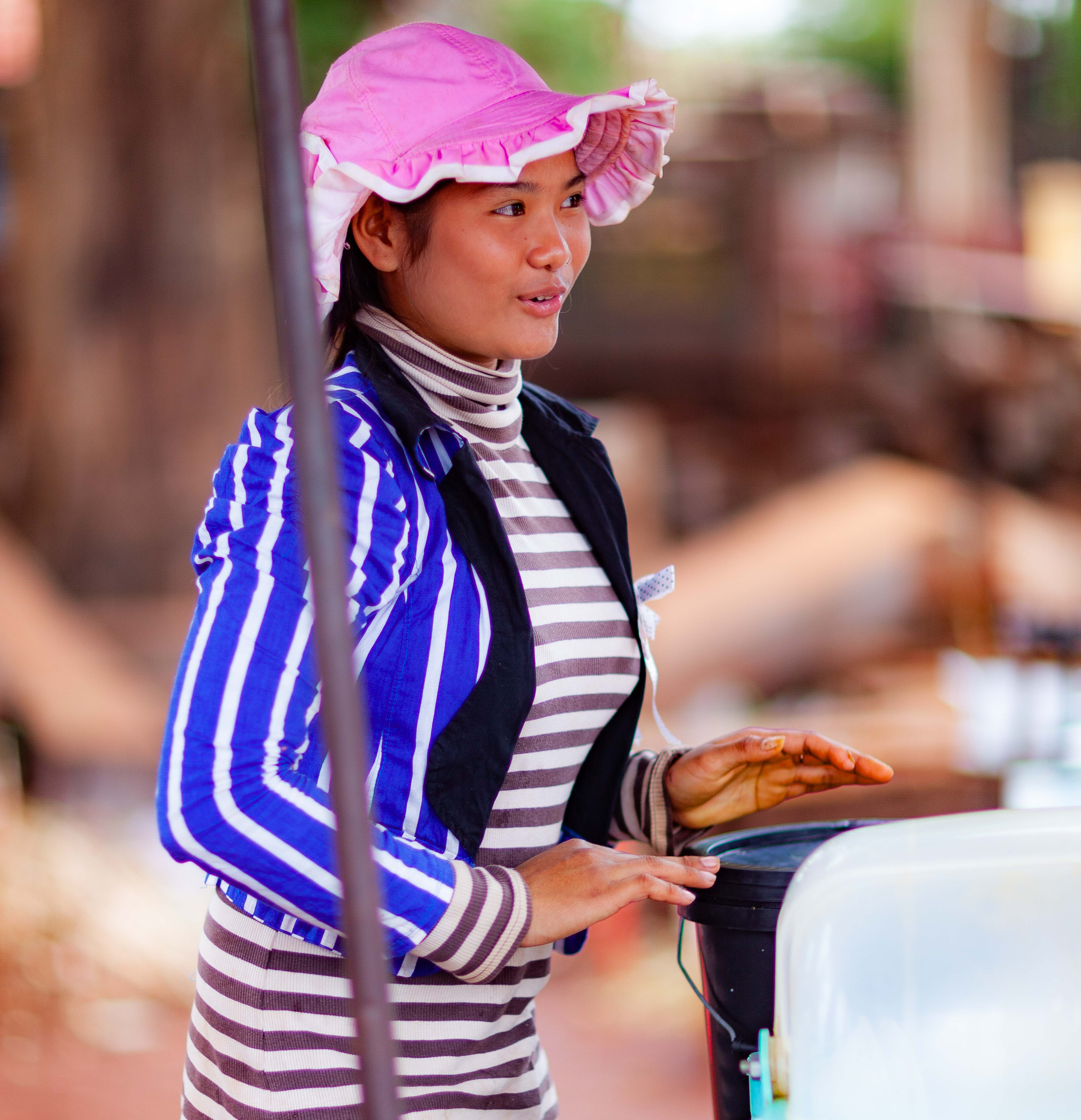 Cambodia, Kracheh Prov, Market Vendor Closeup, 2011, IMG 0864