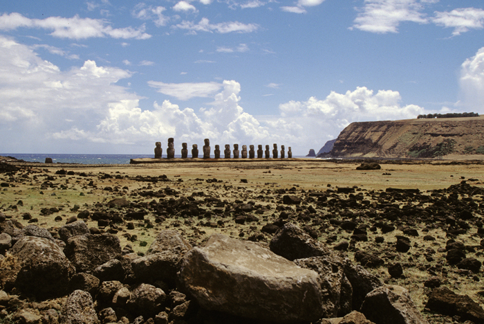 Easter Island, Moai From A Distance, 1997