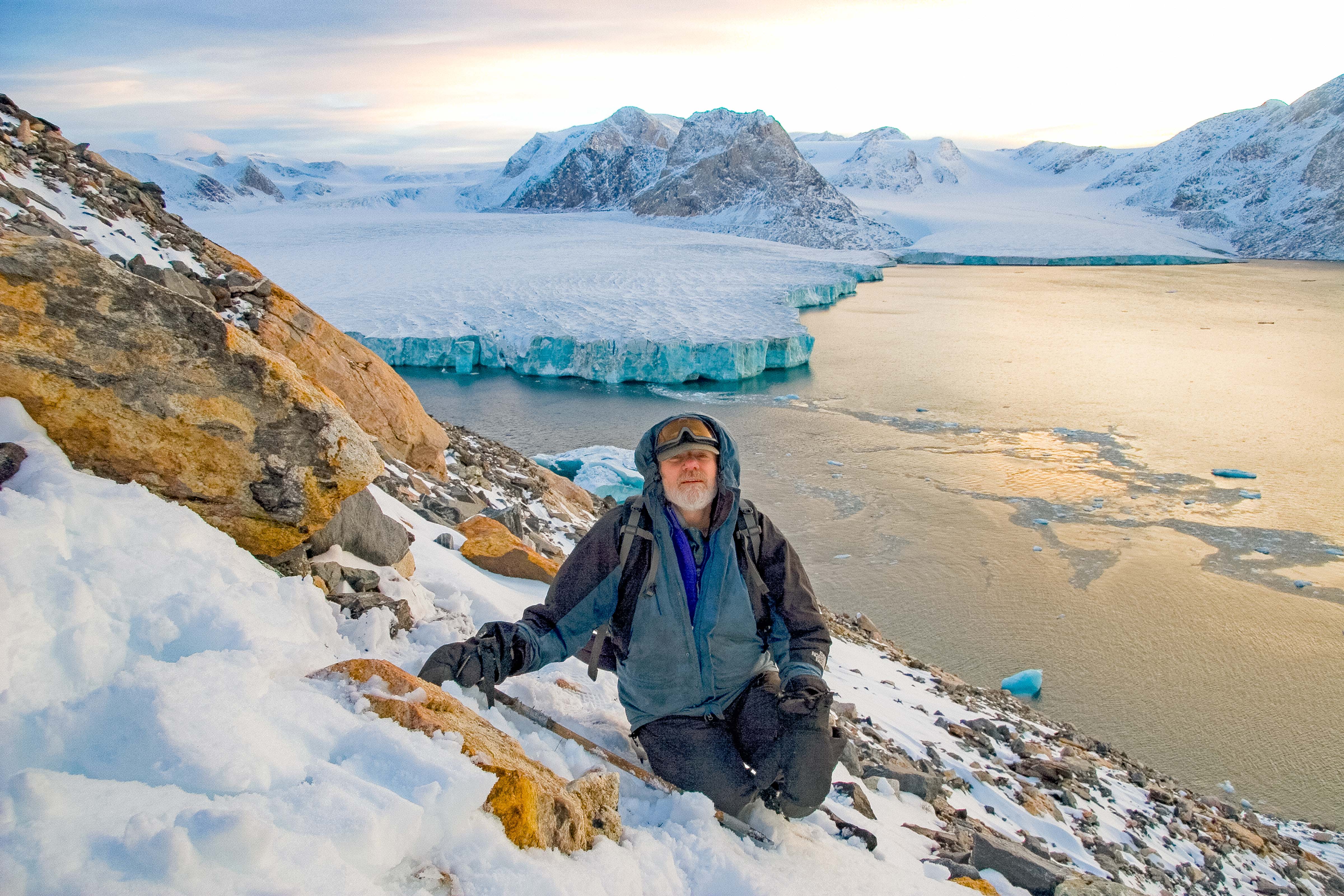 Greenland, Warming Island, off coast of Liverpool Land, Discoverer Dennis Schmitt And World’s Newest Strait, 2006