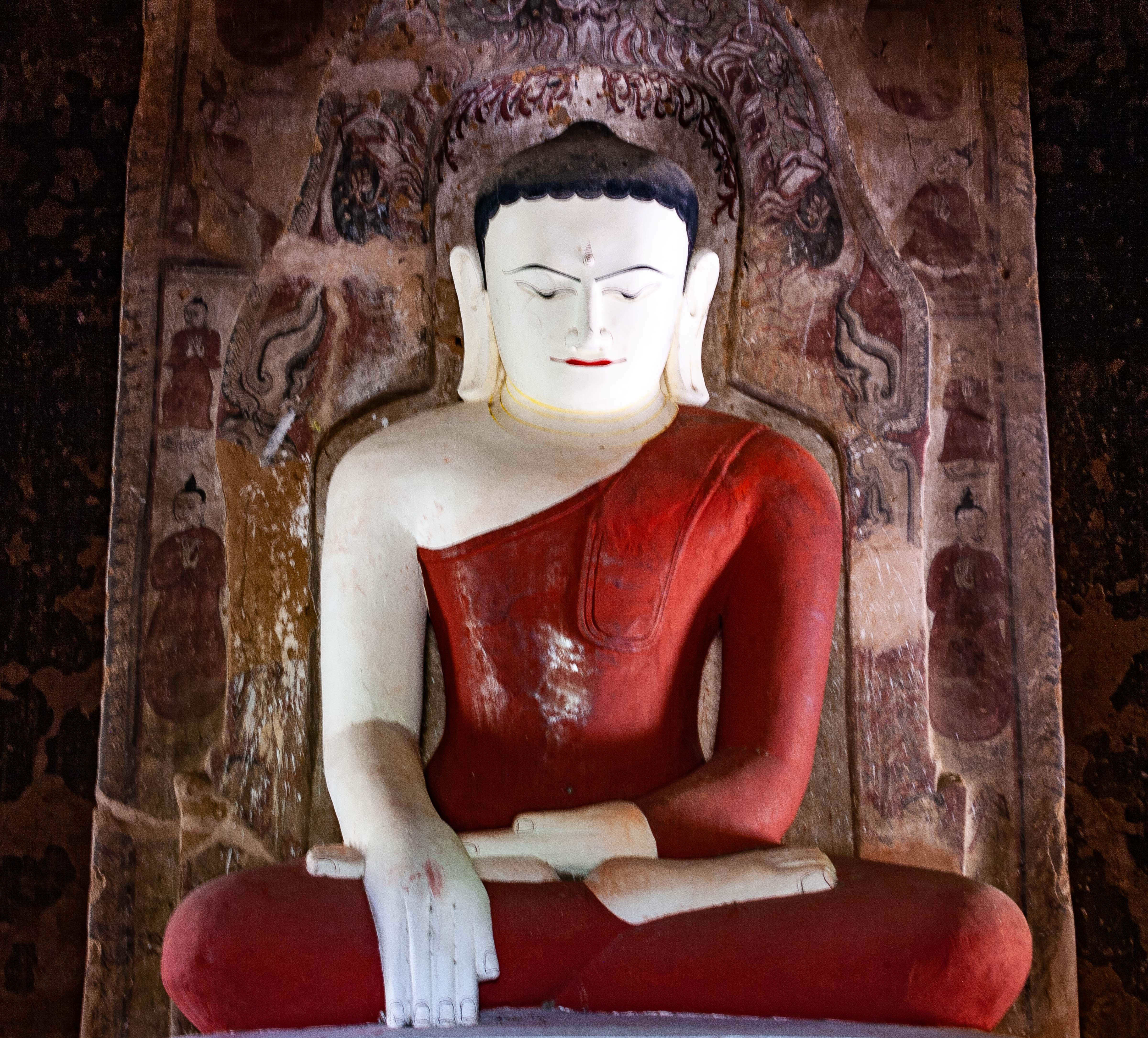Myanmar, Mandalay Prov, Bagan Temple Buddha Detail, 2009, IMG 4954