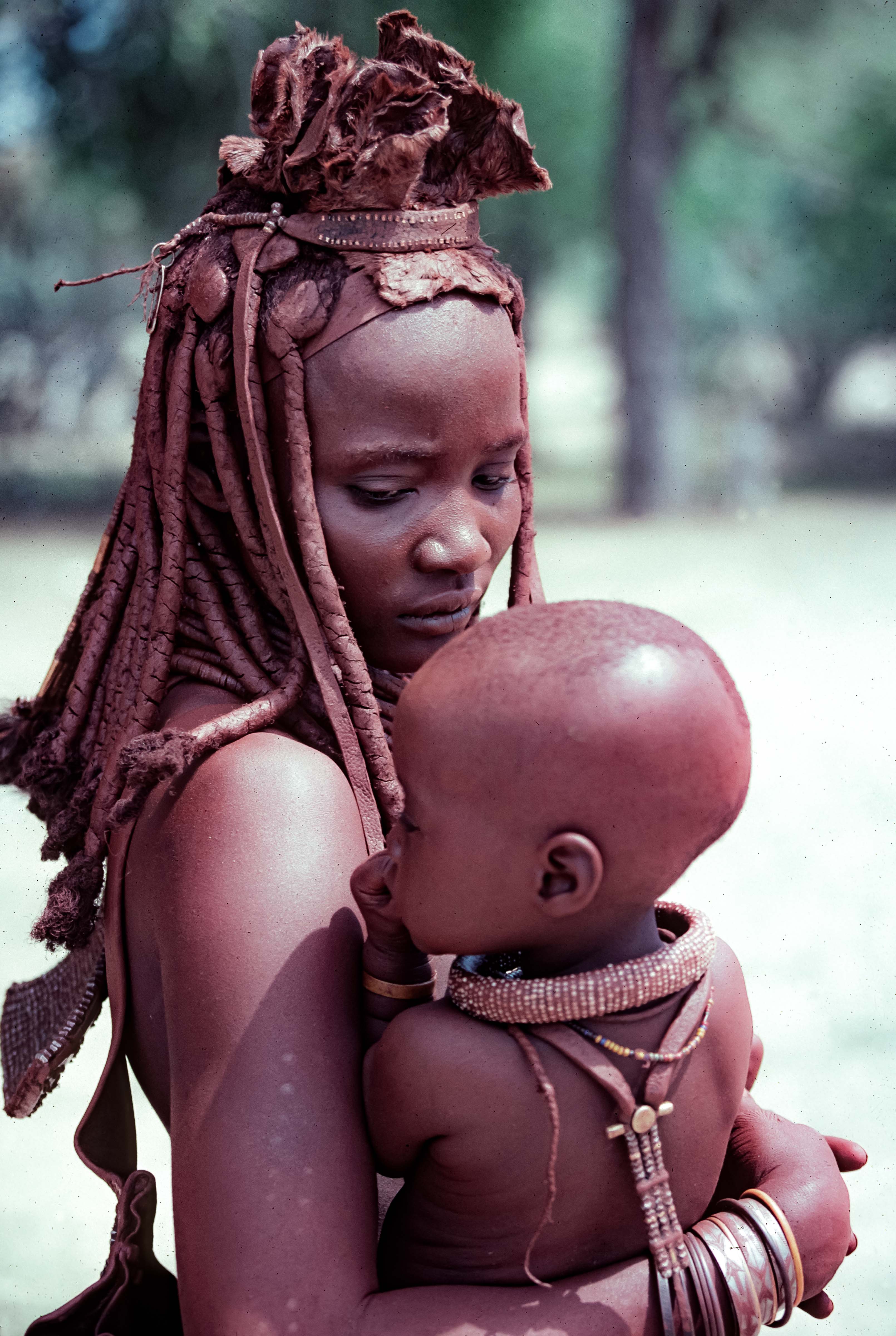 Namibia, Himba Mother and Child Standing, 2000
