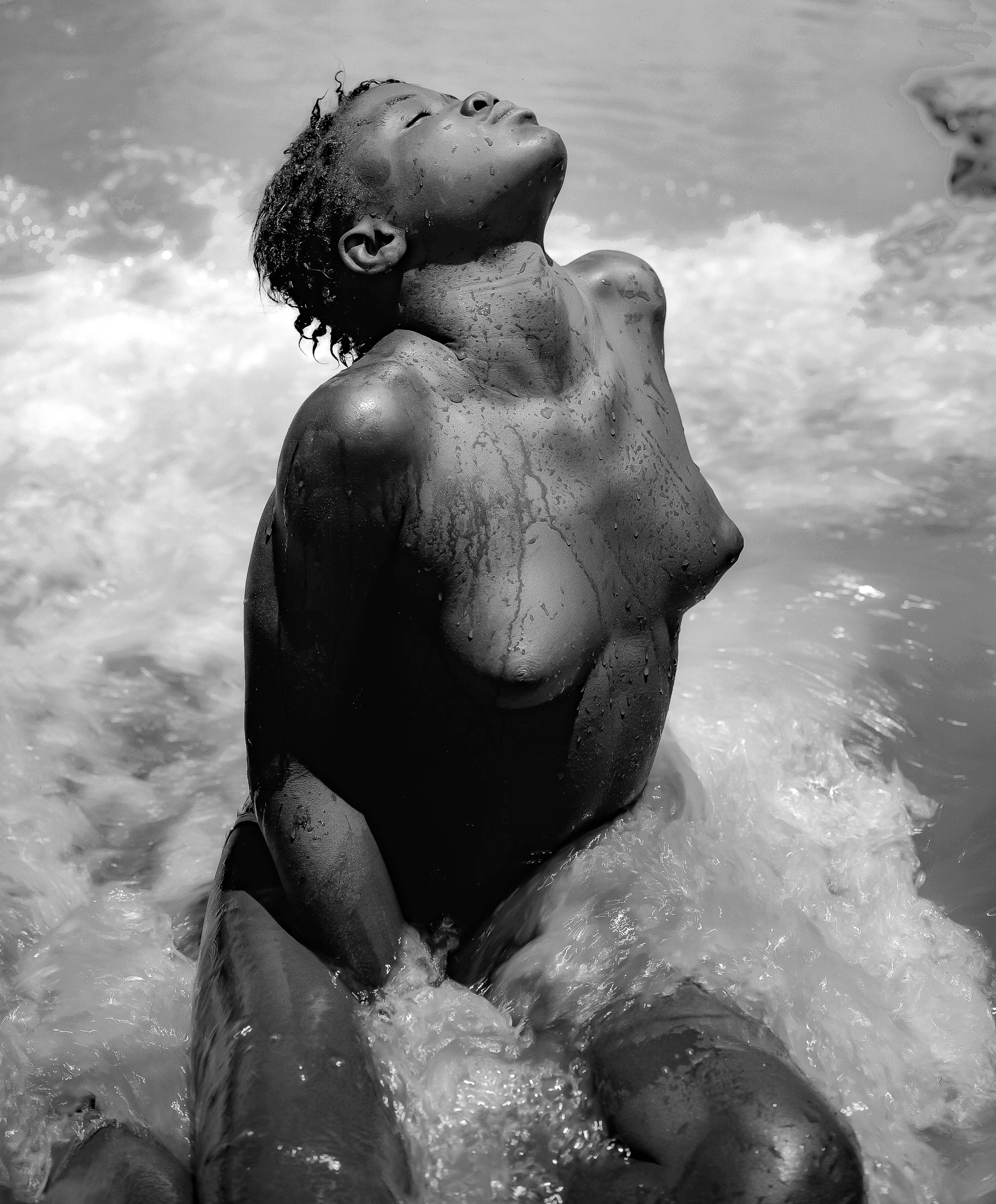 Namibia, Epupa Woman Sunbasking In Water, 2000