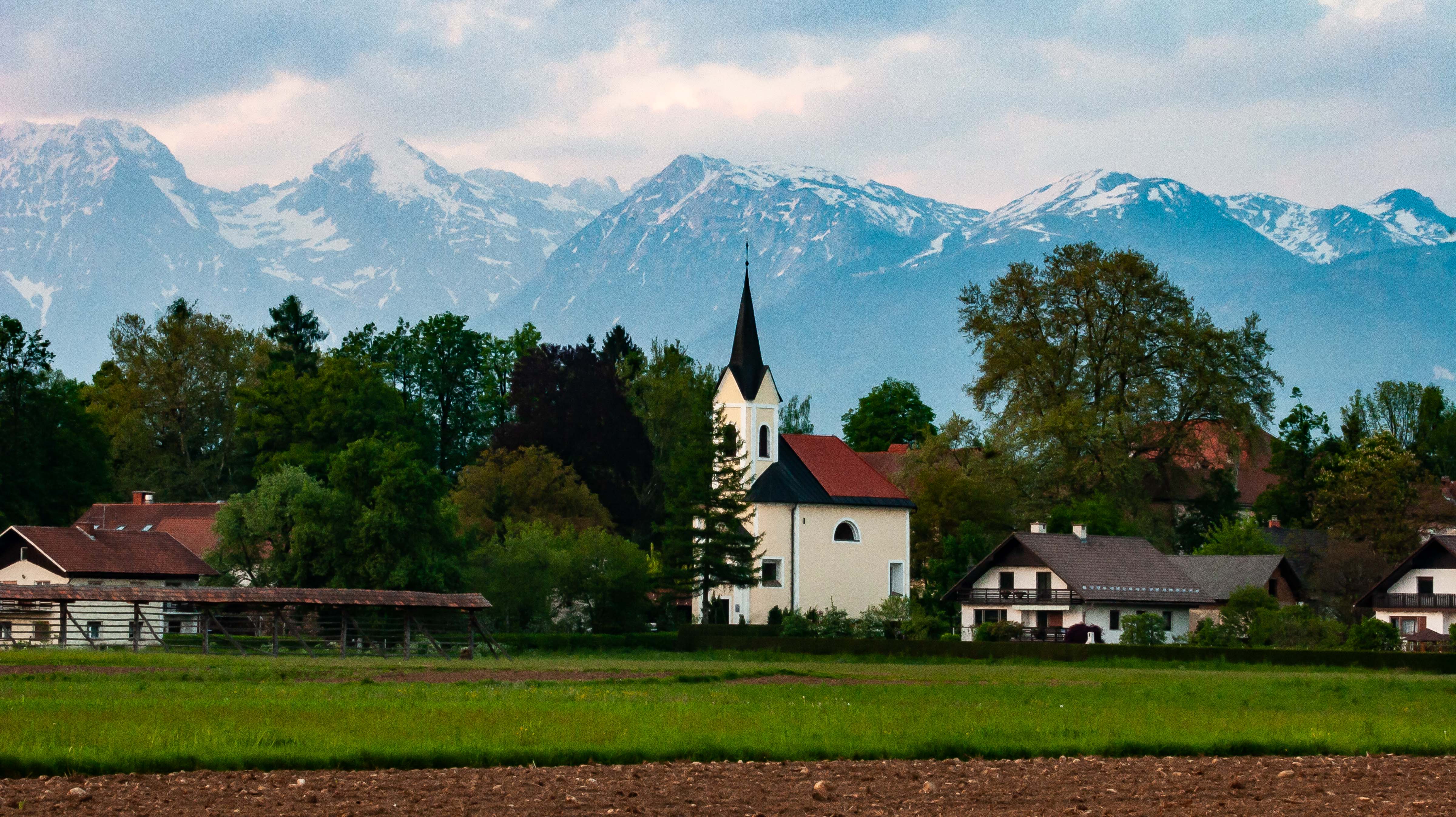 Slovenia, Medvode Prov, Village And Mountains, 2006, IMG 5934