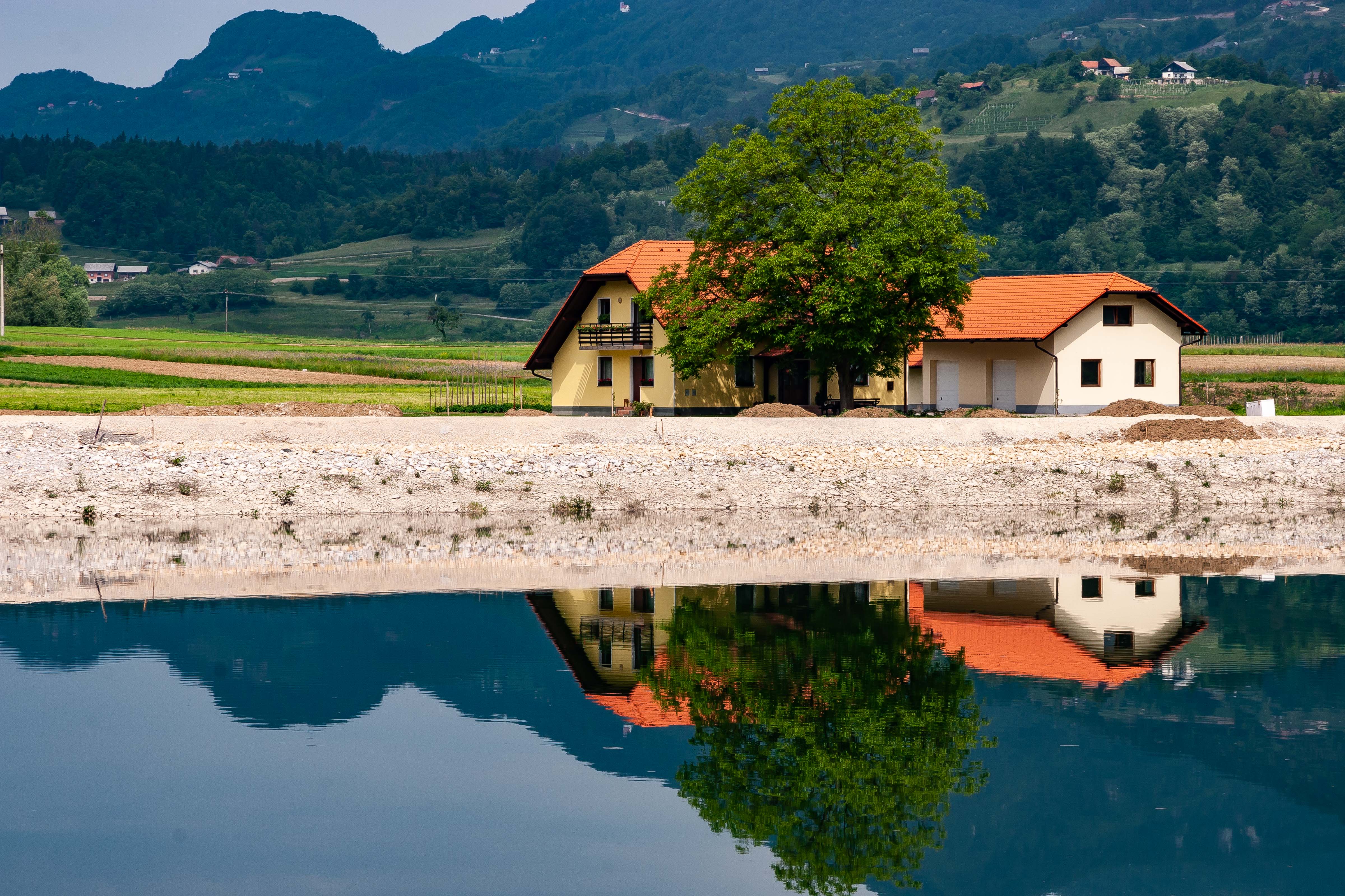 Slovenia, Sevnica Prov, House Reflection, 2006, IMG 7691