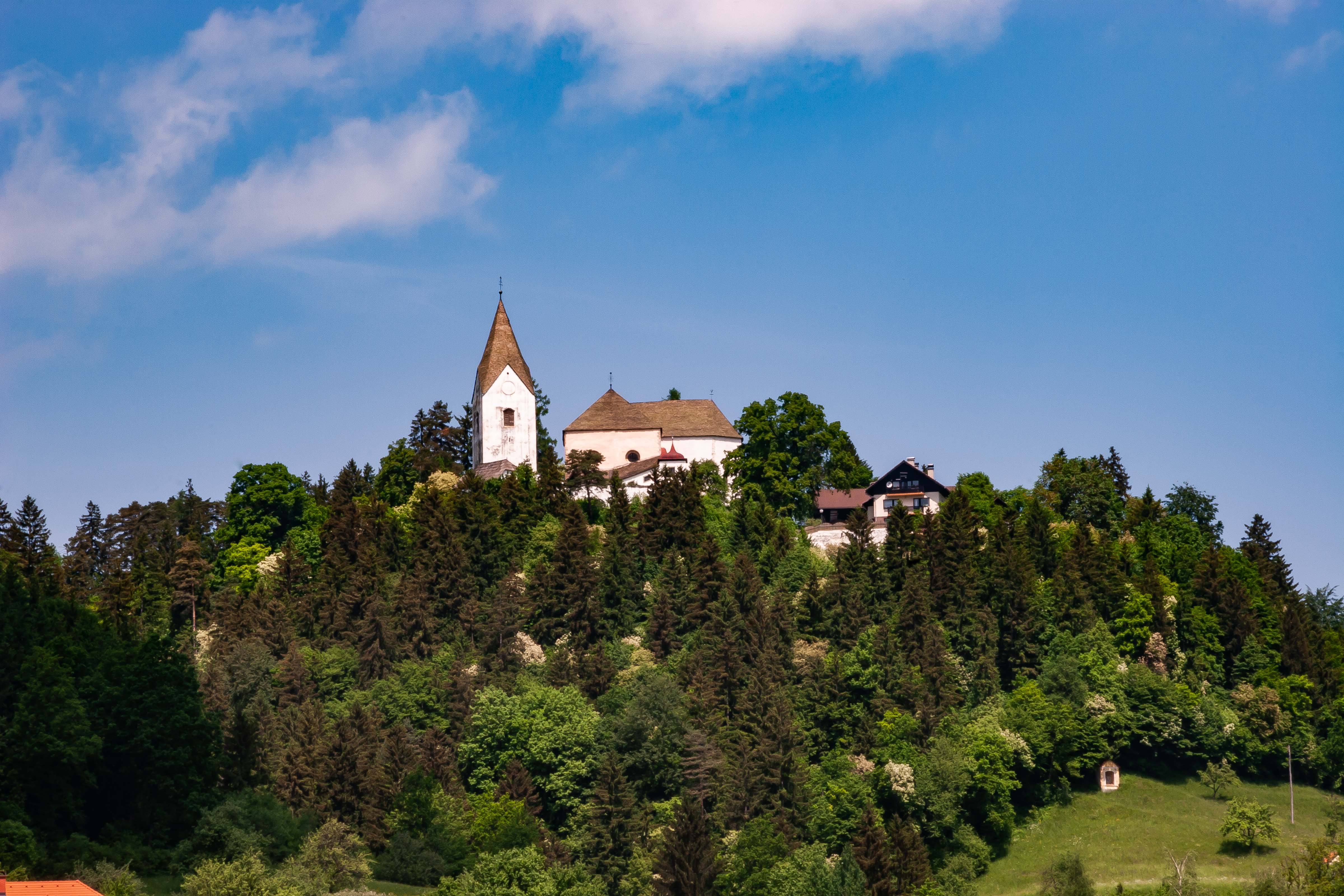 Slovenia, Slovenj Gradec Prov, Church On Hill, 2006, IMG 8527