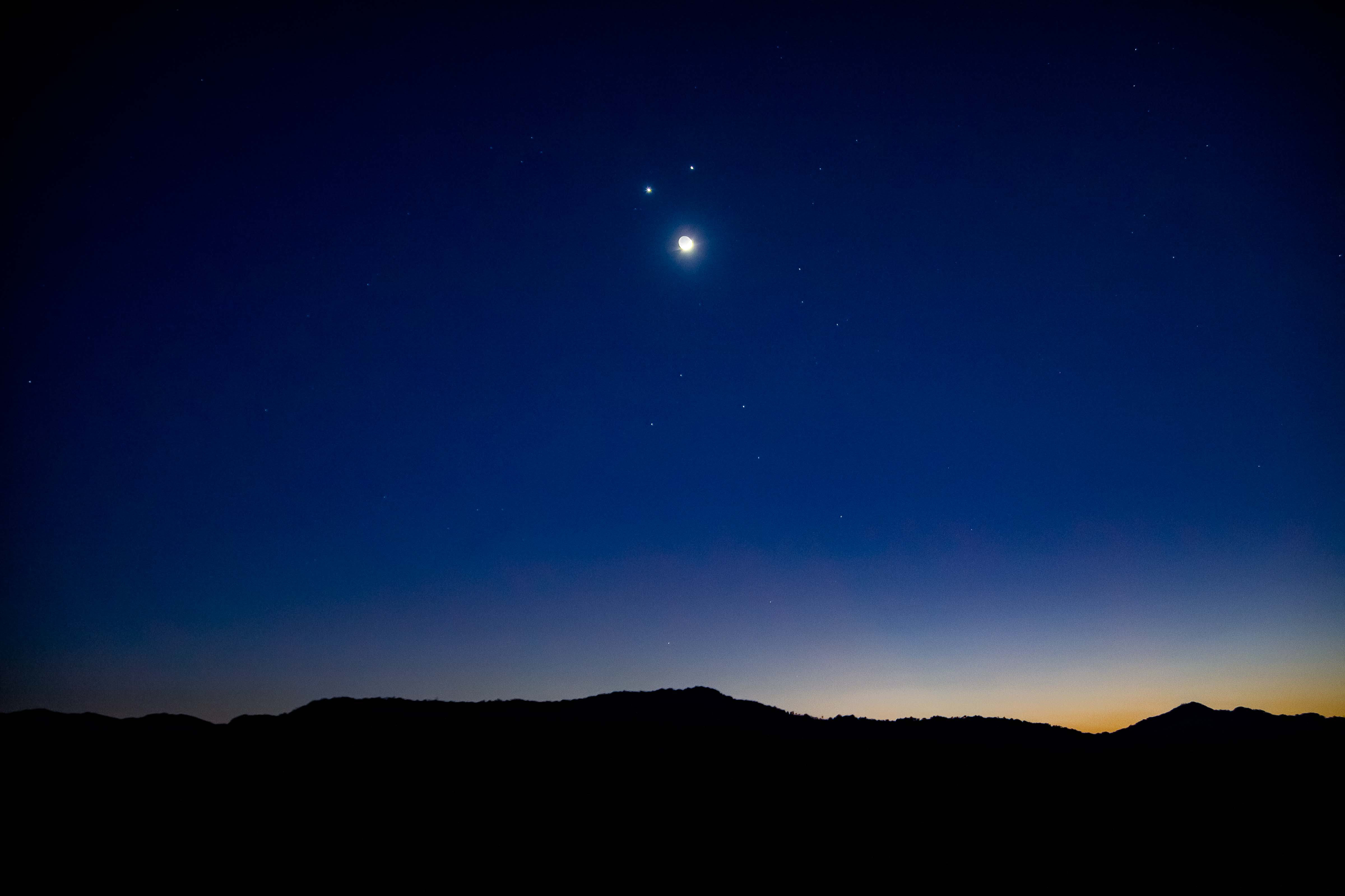 Thailand, Nan Prov, New Moon With Venus And Mercury And Mountains, 2008, IMG 6725