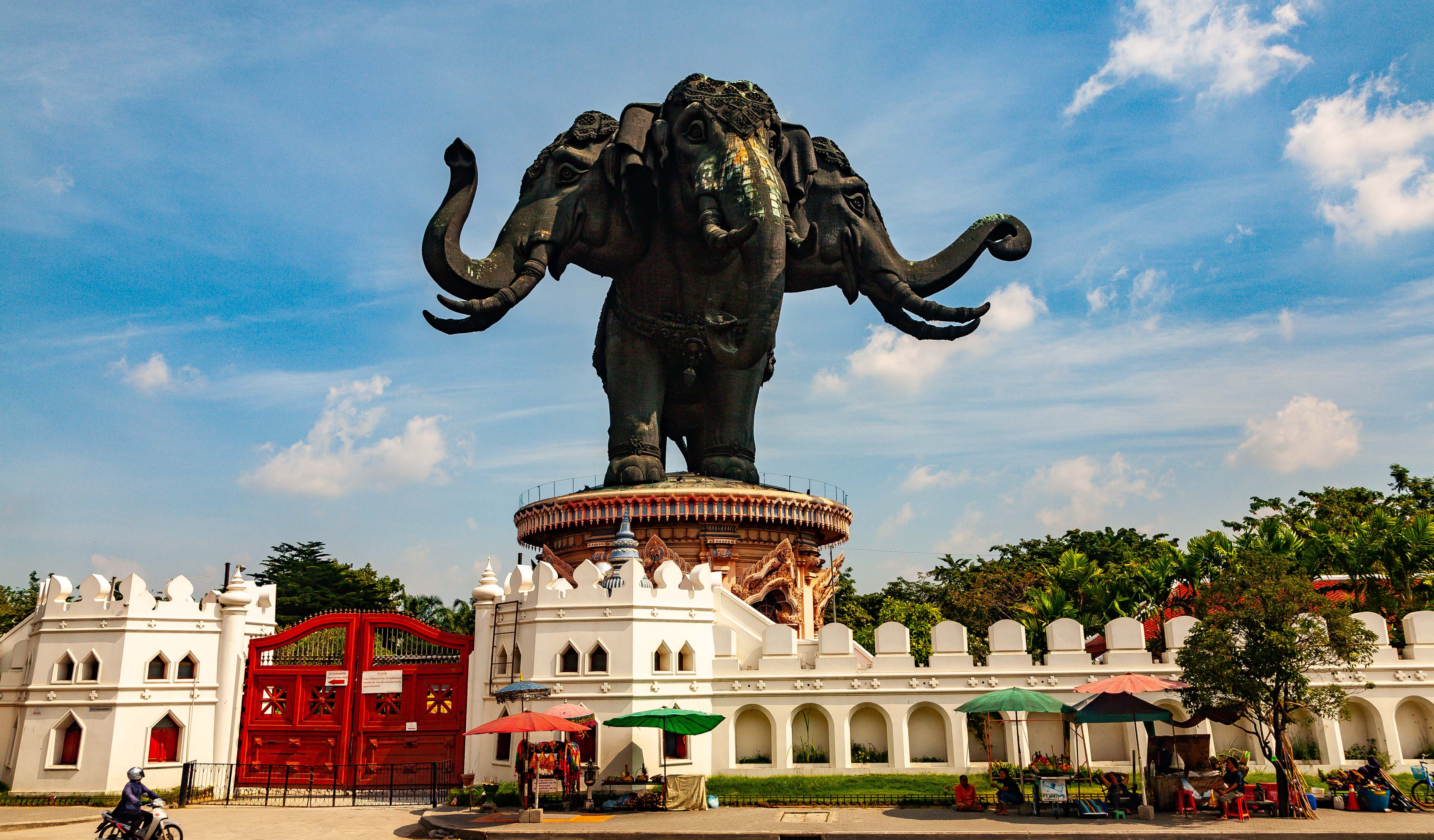 Thailand, Samut Prakan Prov, Elephant Statue, 2008, IMG 1169