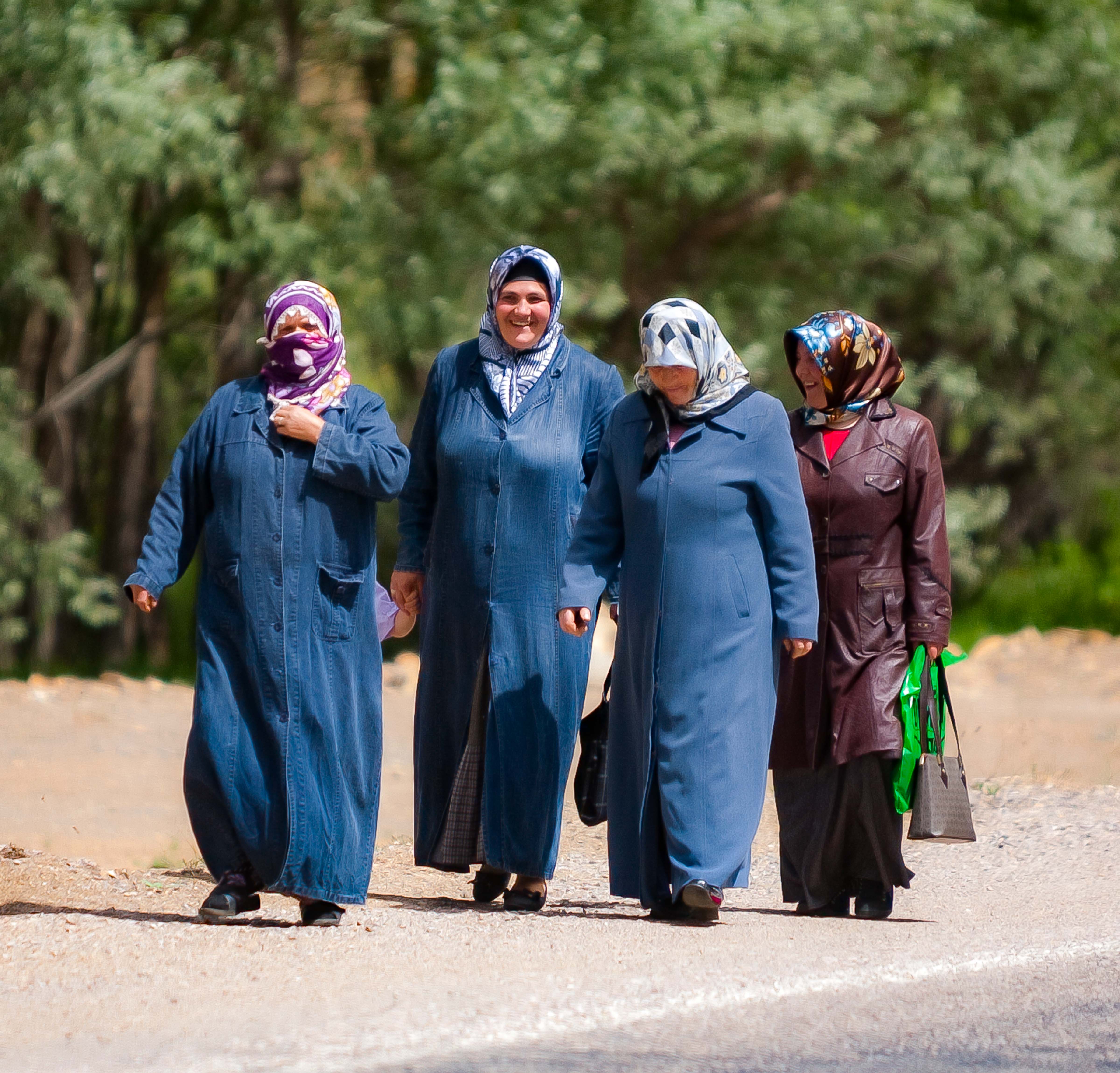 Turkey, Gumushane Prov, Four Women Walking, 2010, IMG 7265
