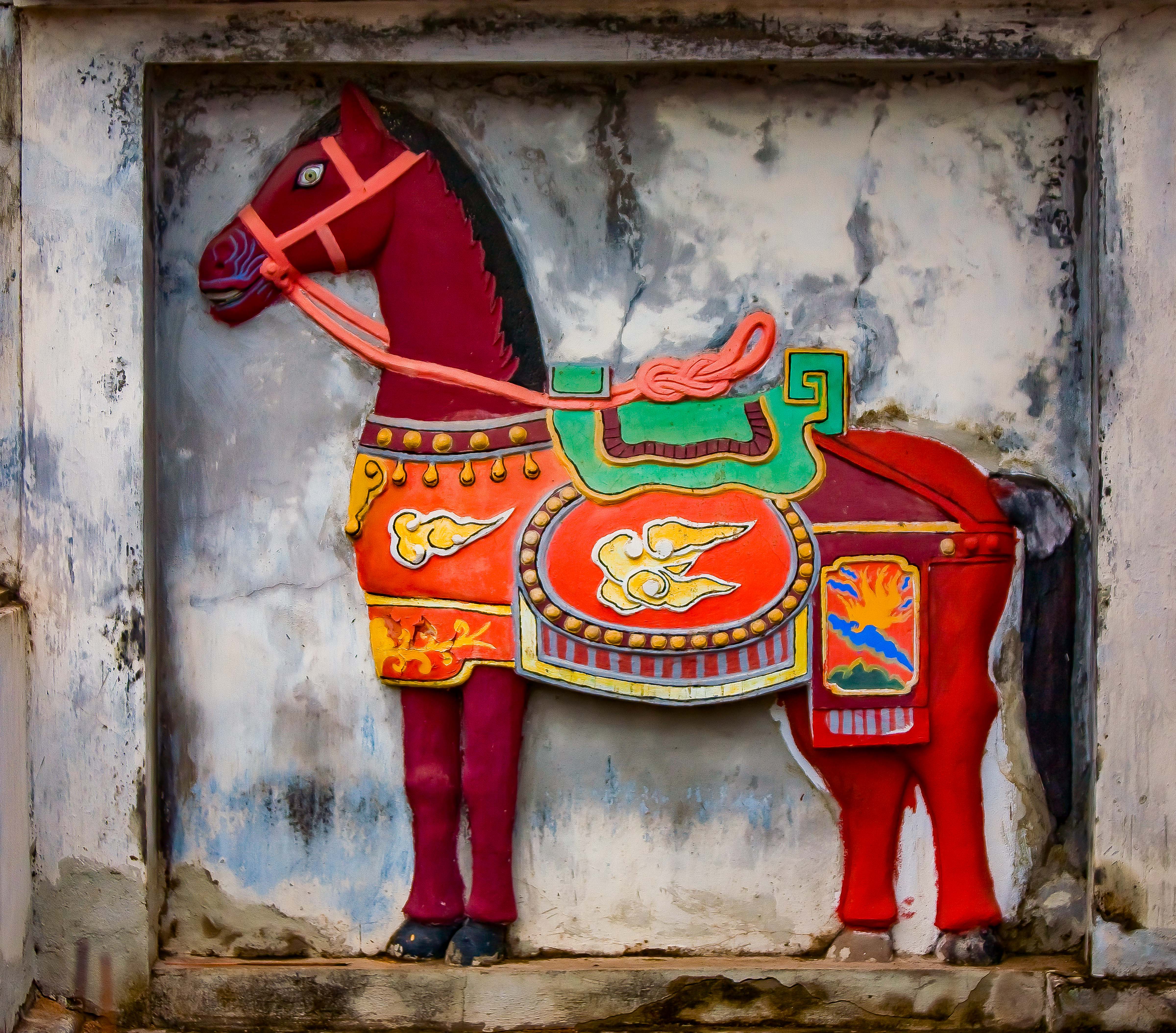 Vietnam, Nghe An Prov, Temple Sculpture Horse, 2010, Img_3162