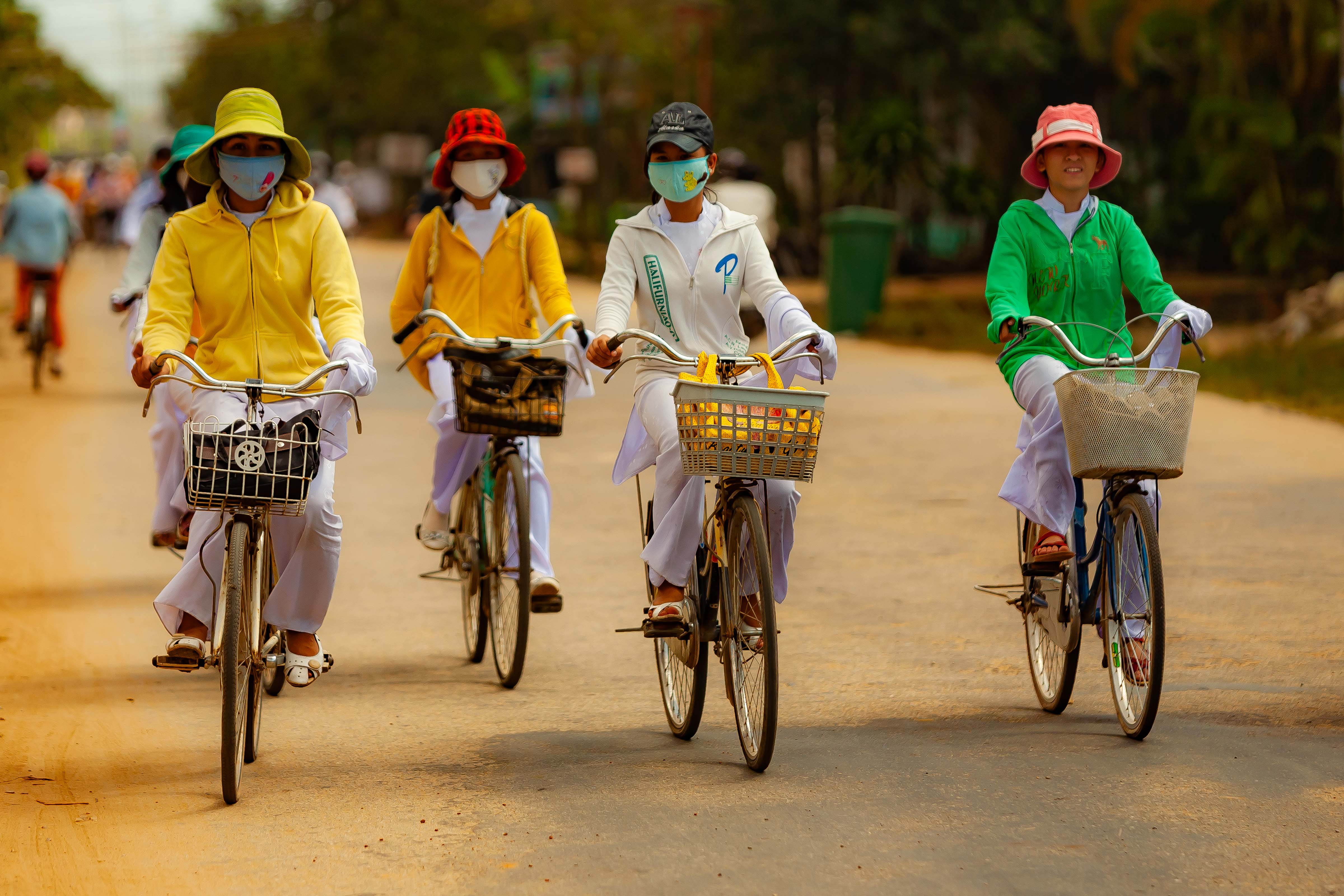Vietnam, Quang Ngai Prov, Women On Bicycles, 2010, IMG 2578