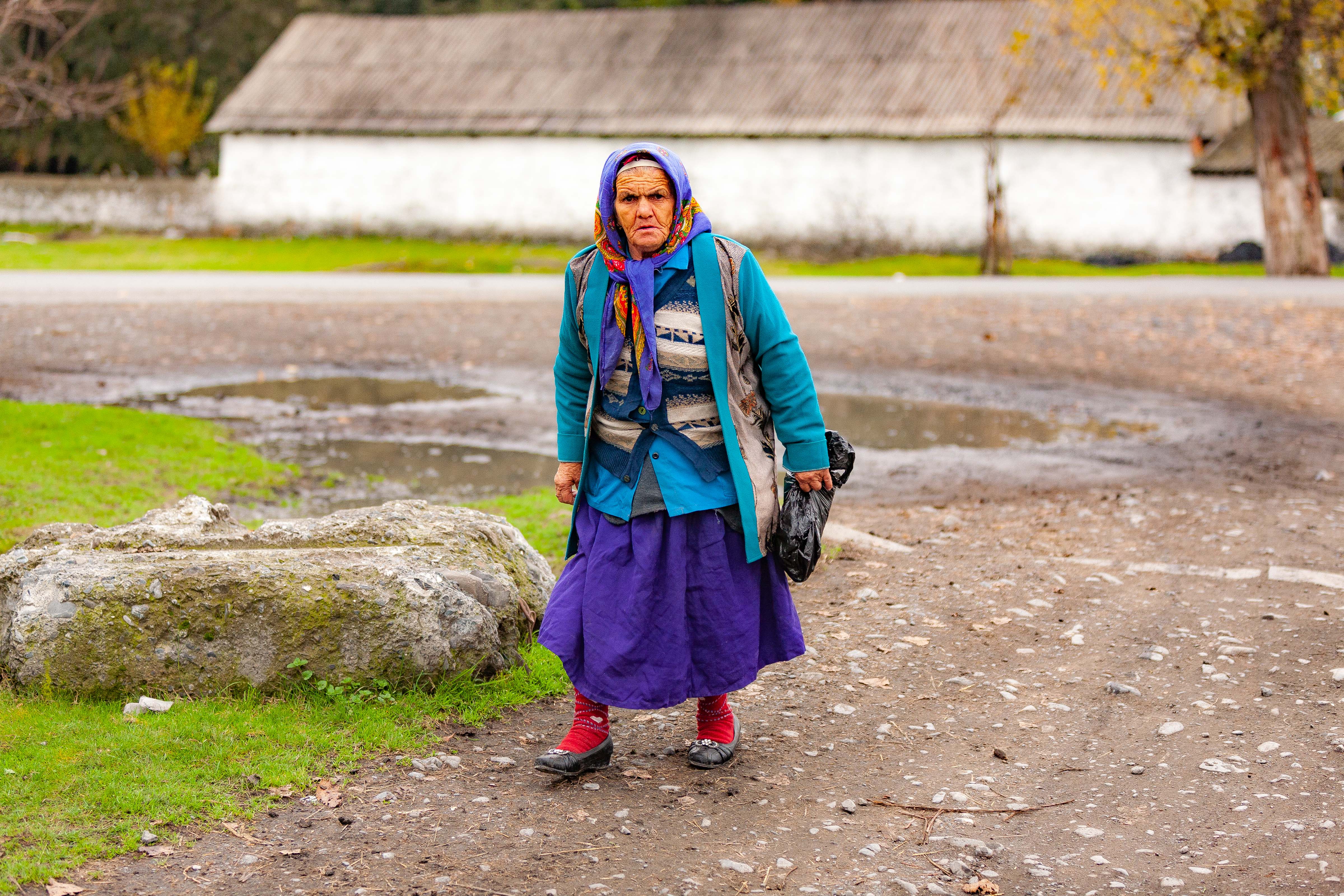 Azerbaijan, Qax Prov, Old Woman, 2009, IMG 8330