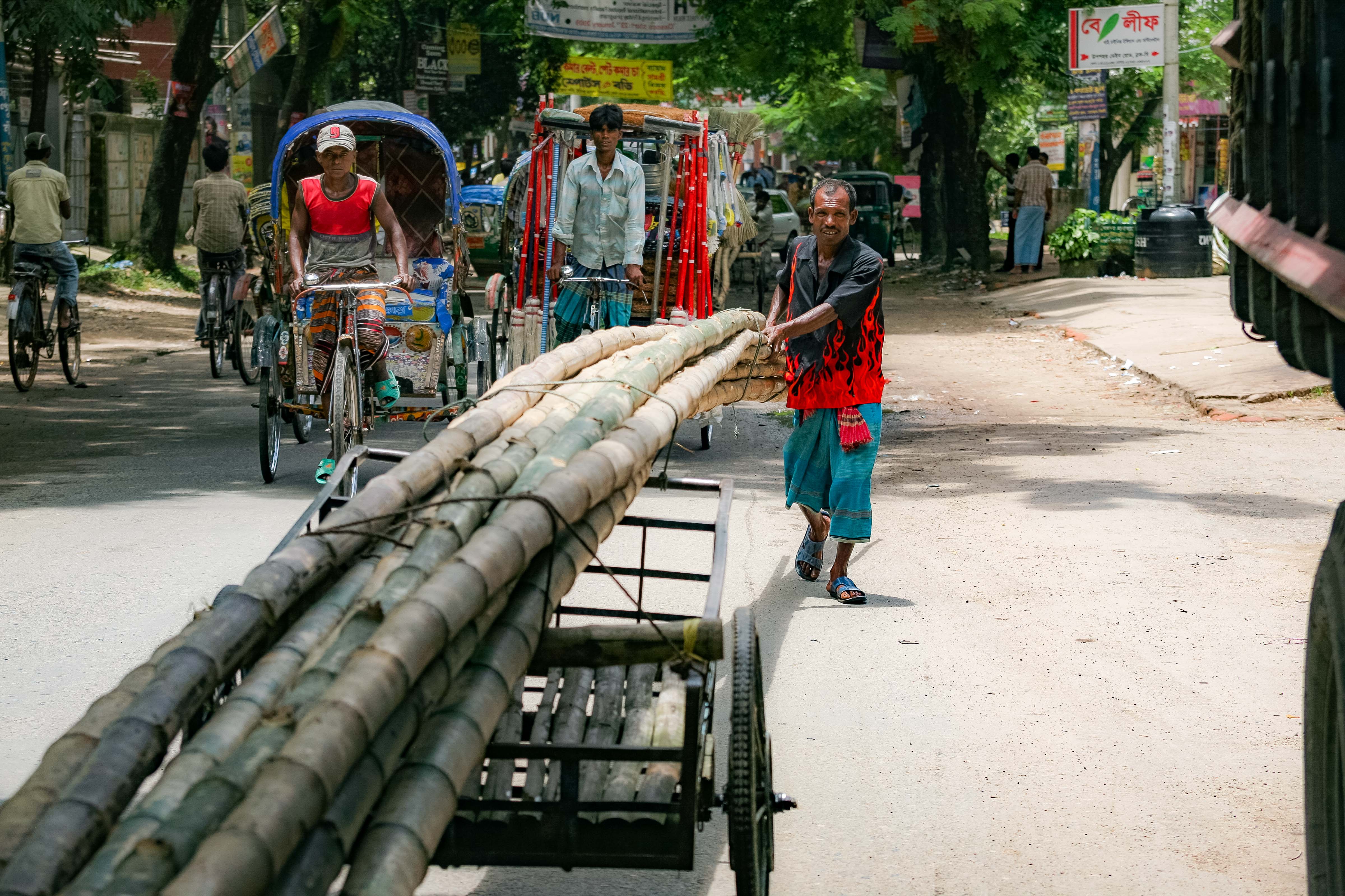 Bangladesh, Sylhet Prov, Street Bamboo Vendor, 2009, IMG 8078