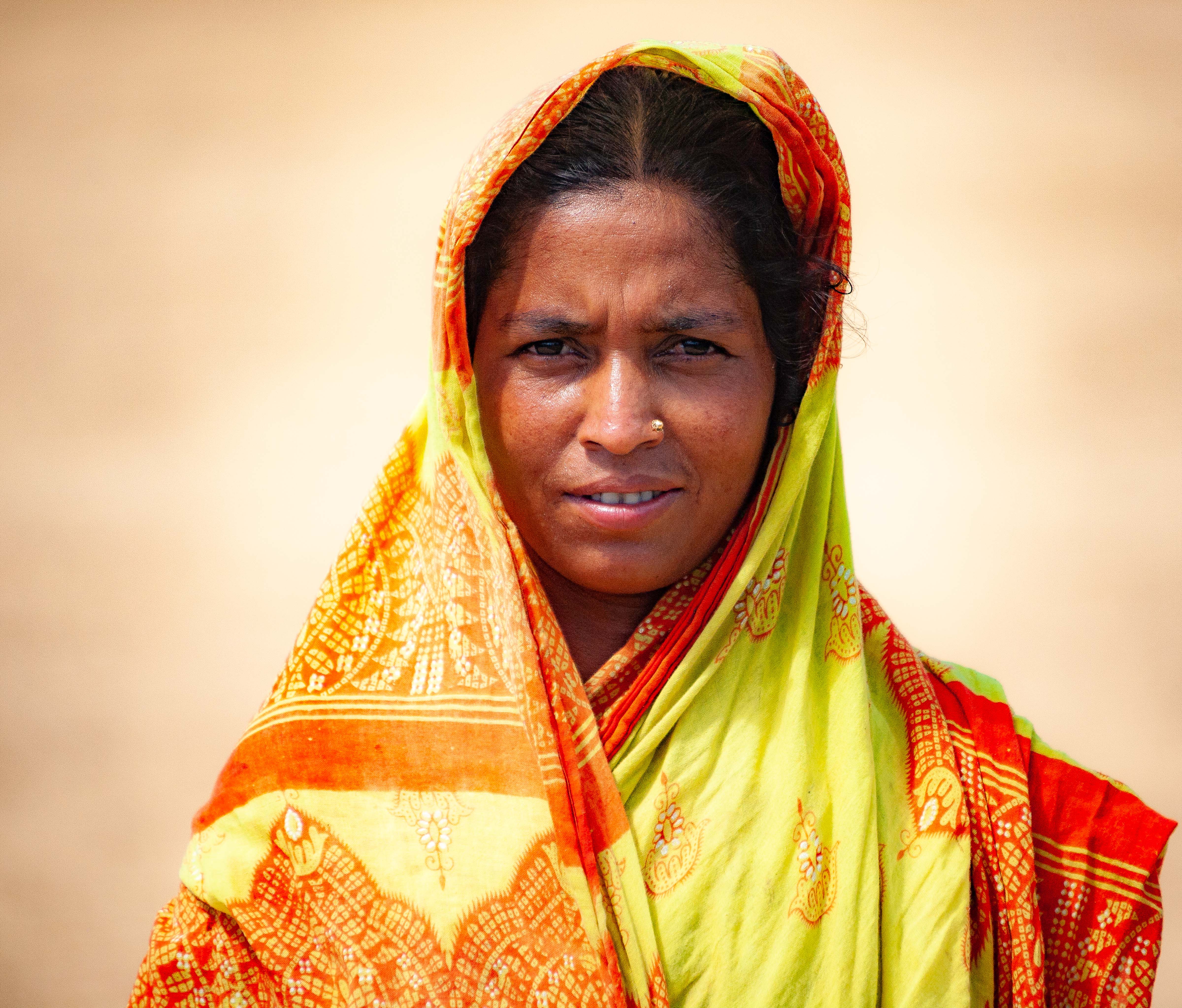 Bangladesh, Sirajganj Prov, Girl Orange Veil, 2009, IMG 8999