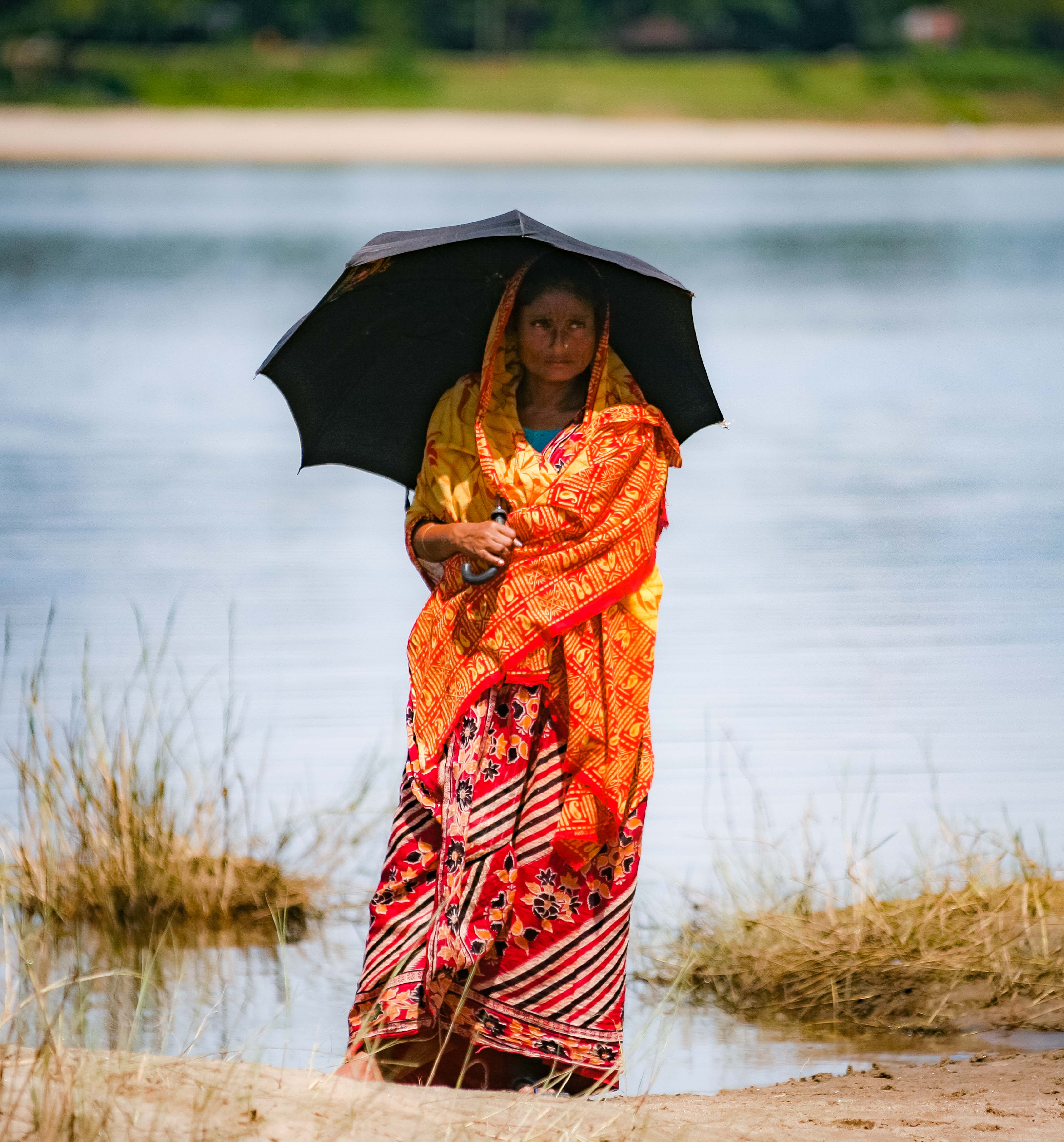 Bangladesh, Sylhet Prov, Woman Near River, 2009, IMG 8129