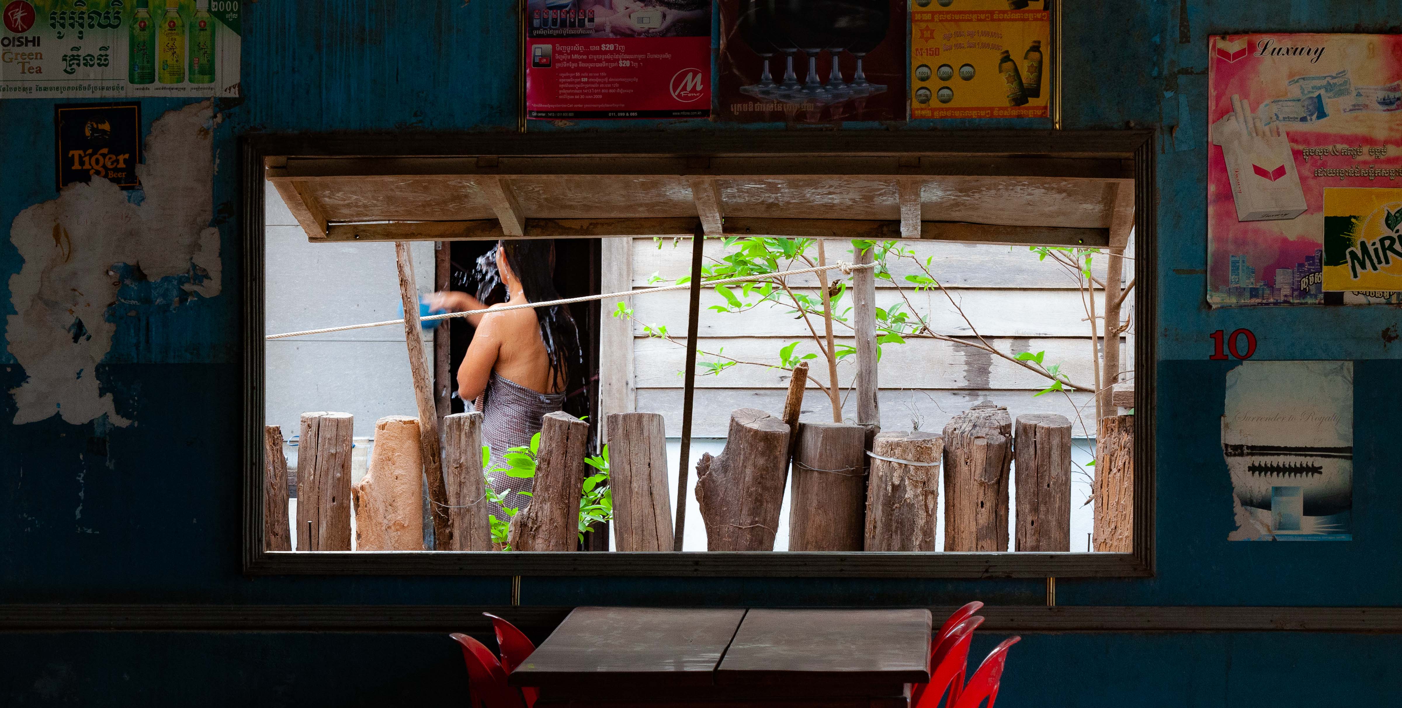 Cambodia, Otdar Mean Chey Prov, Bath Behind Cafe, 2011, IMG 0095