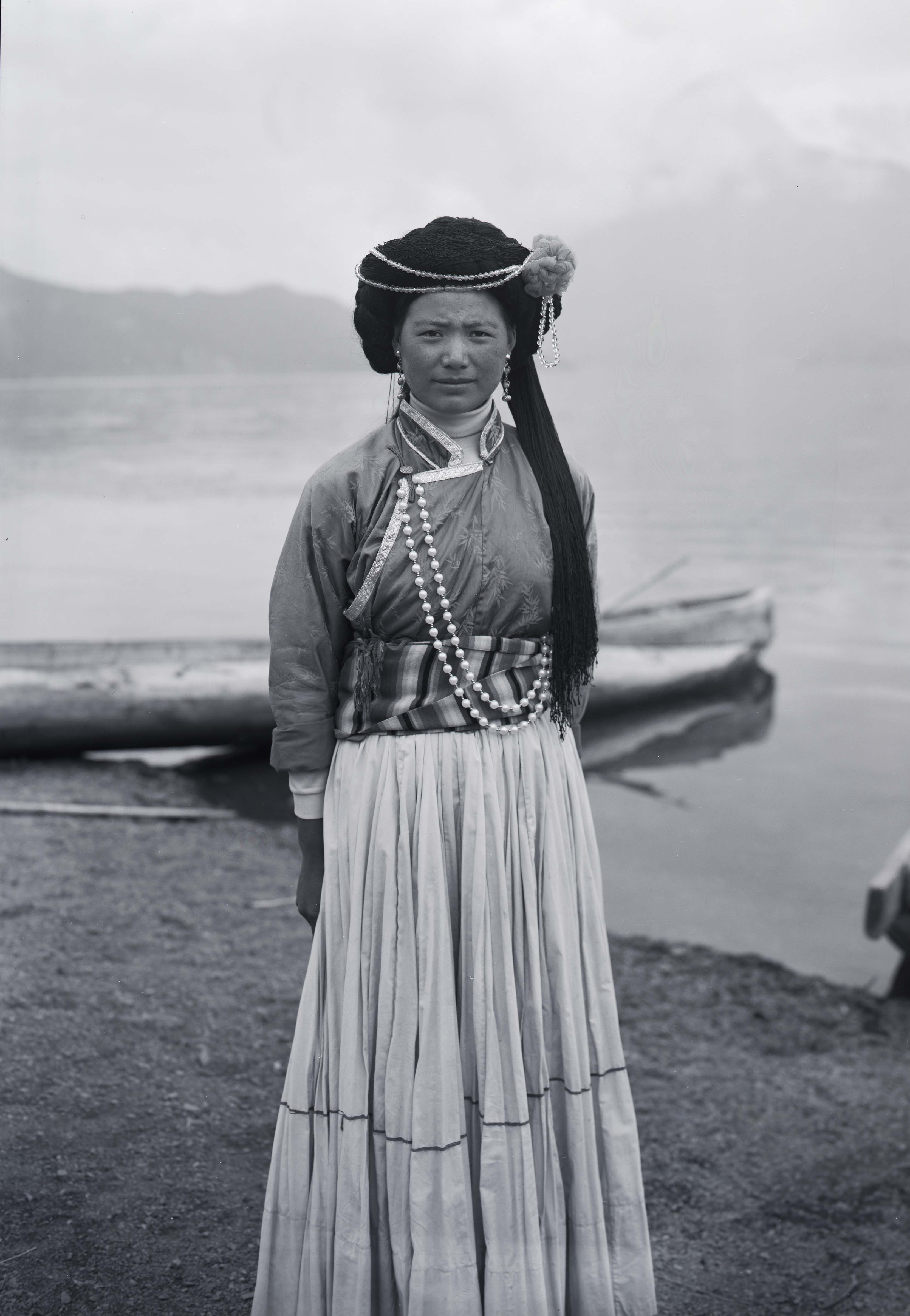 China, Yunnan Prov, Moshuo Woman By Lake, 1991, N039