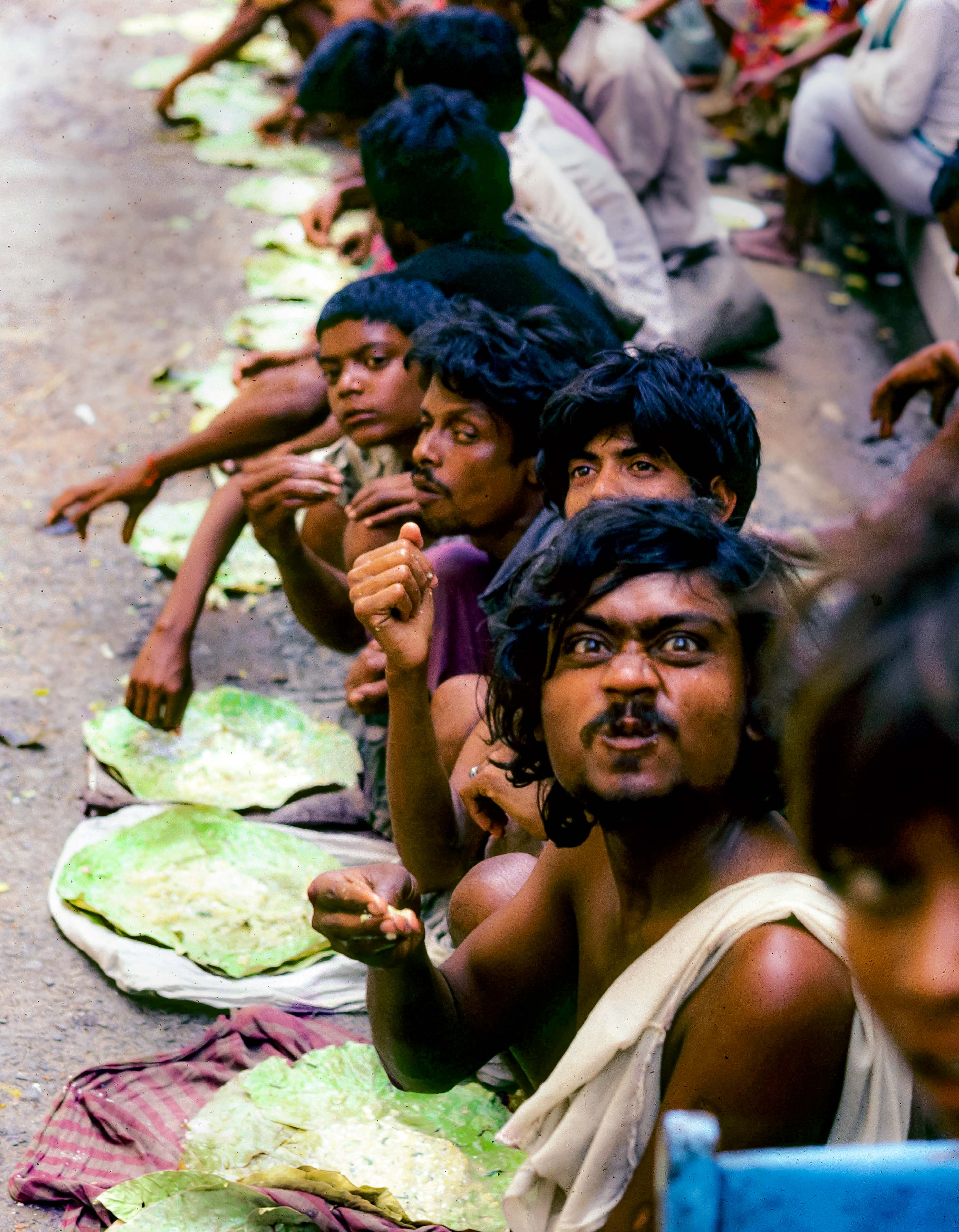 India, Calcutta, Food Line, 1984
