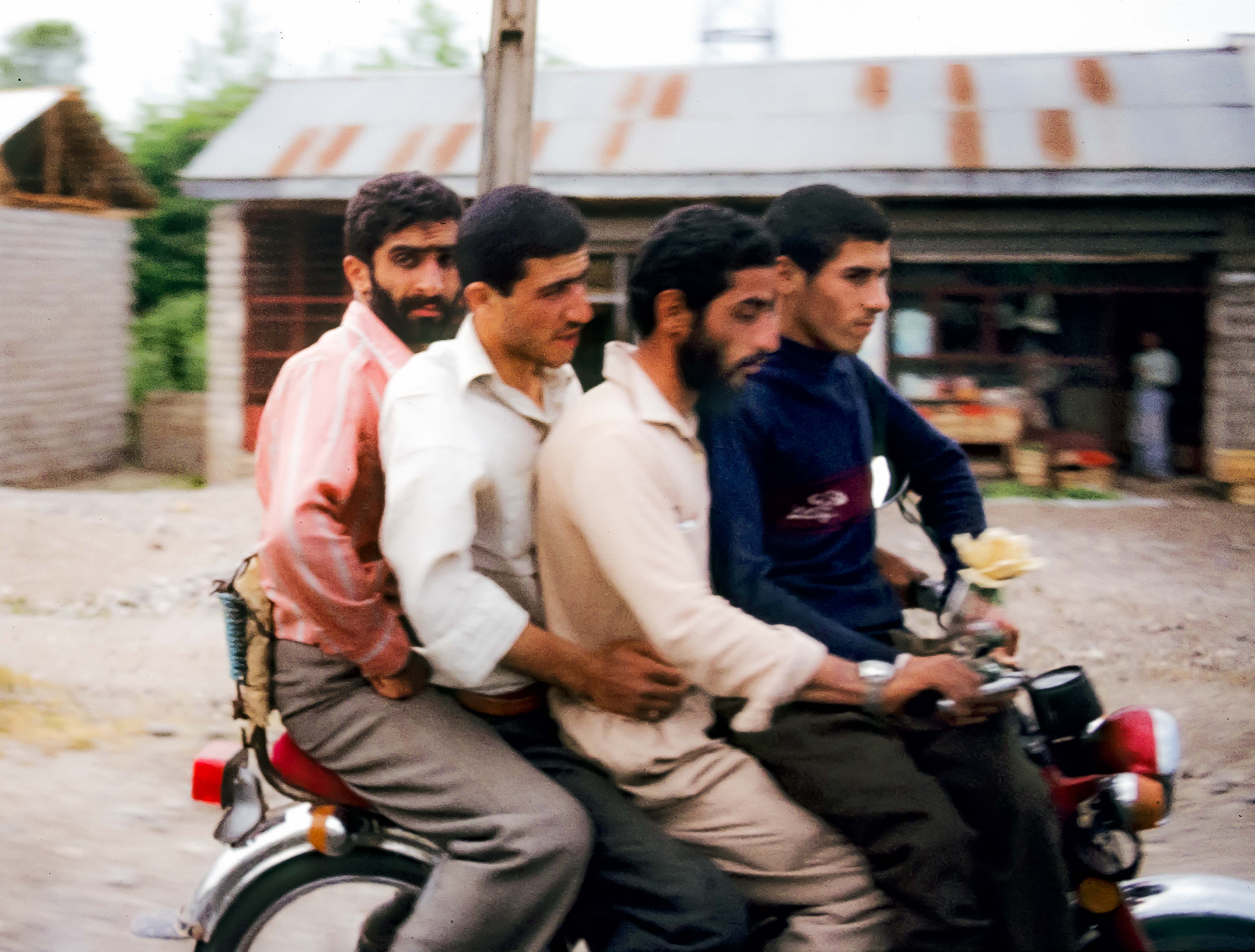 Iran, Four Guys on Motorbike, 1984