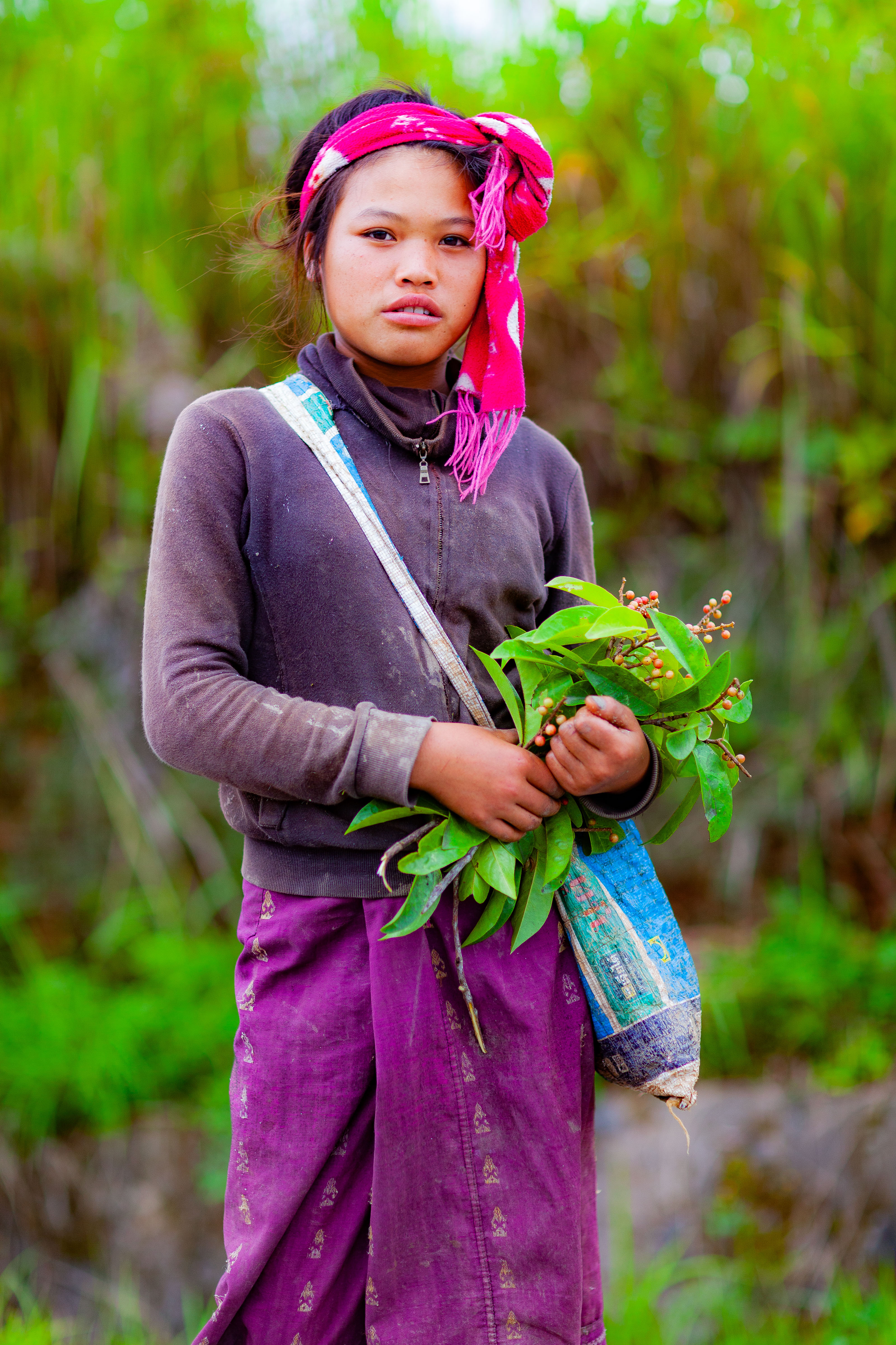 Laos, Louangphabang Prov, Farm Girl, 2011, IMG 3260