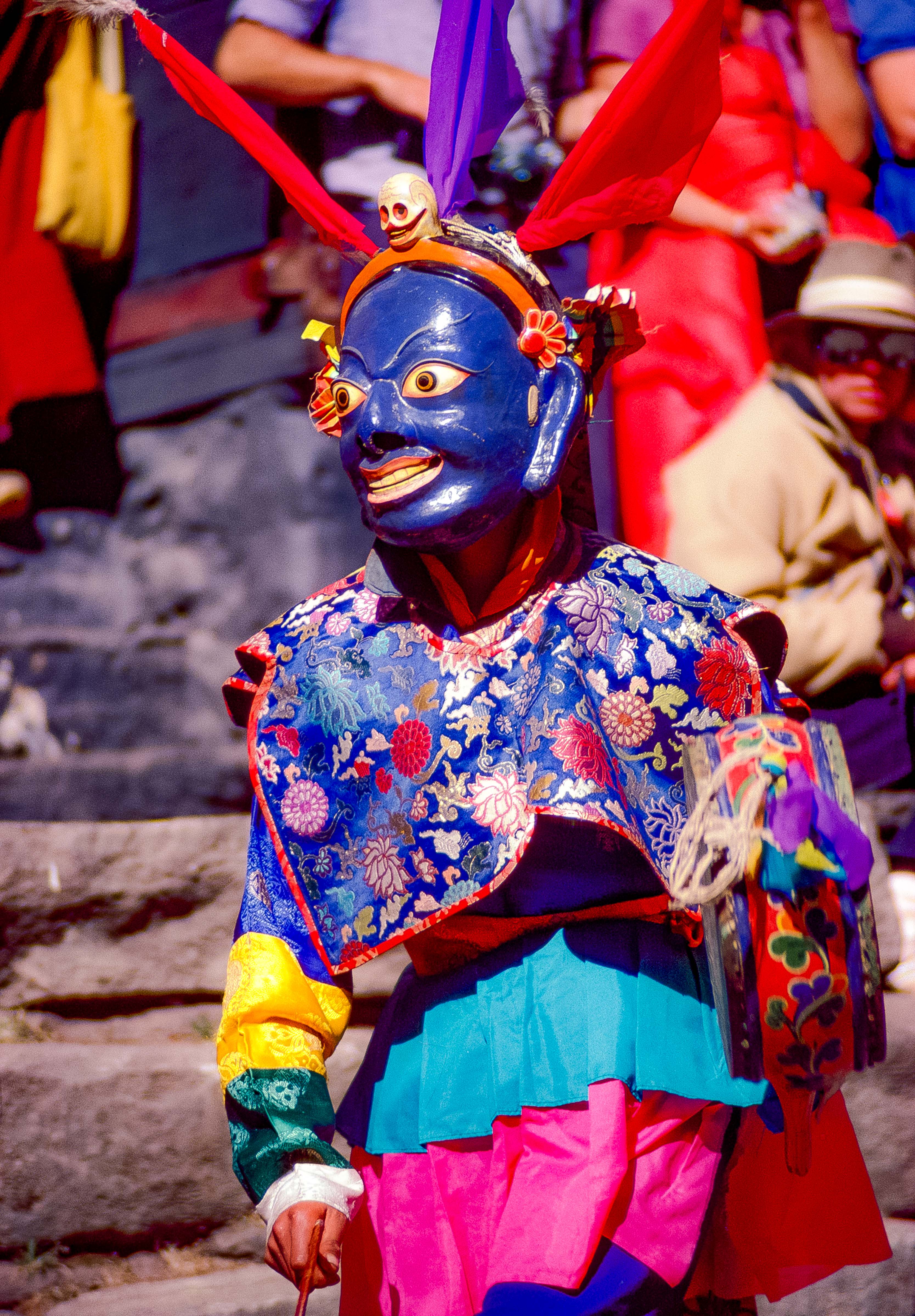 Nepal, Mani Rimdu, Blue Masked Dancer, 1983