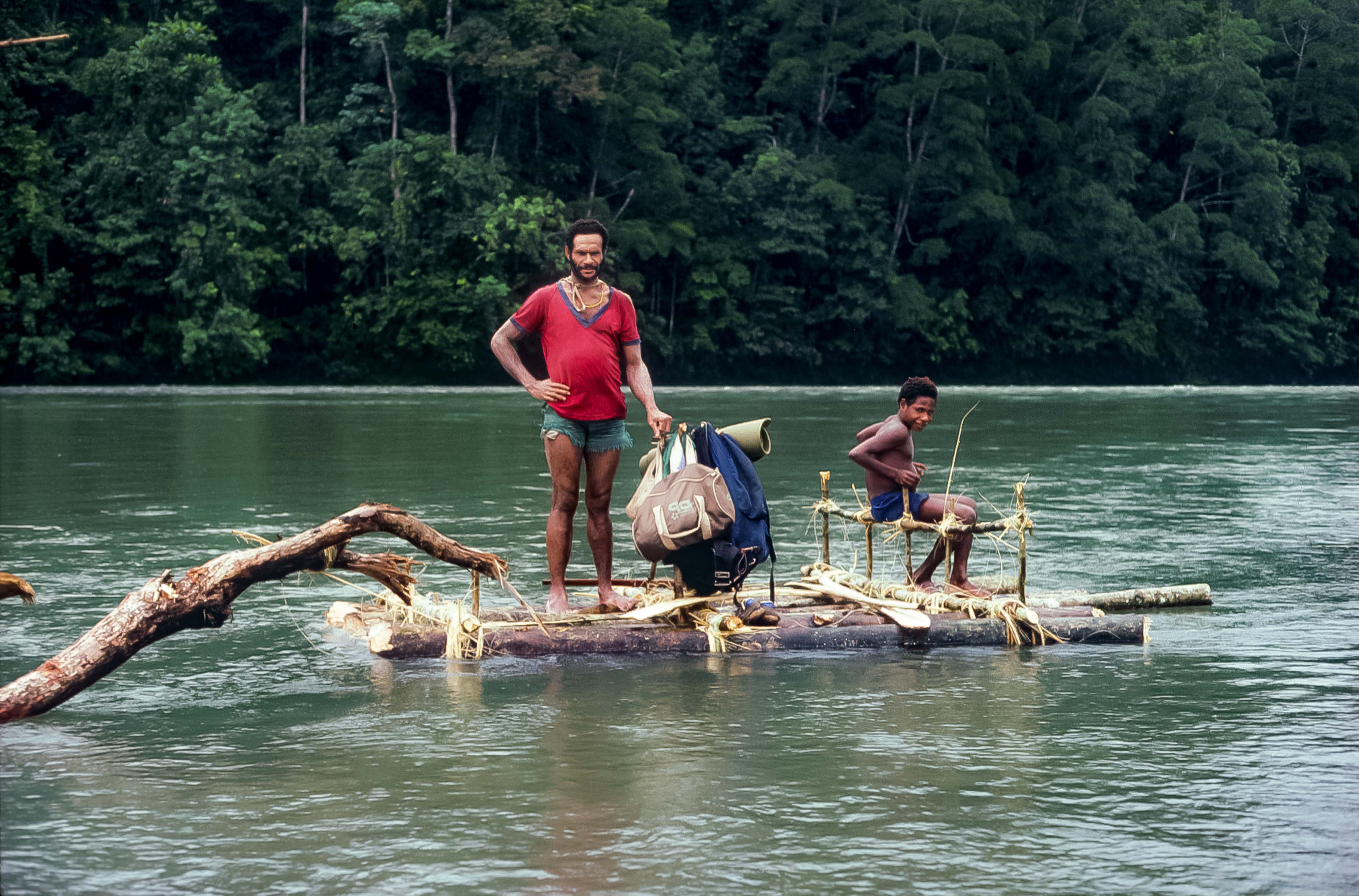 Papua New Guinea, Sam With New Raft, 1983