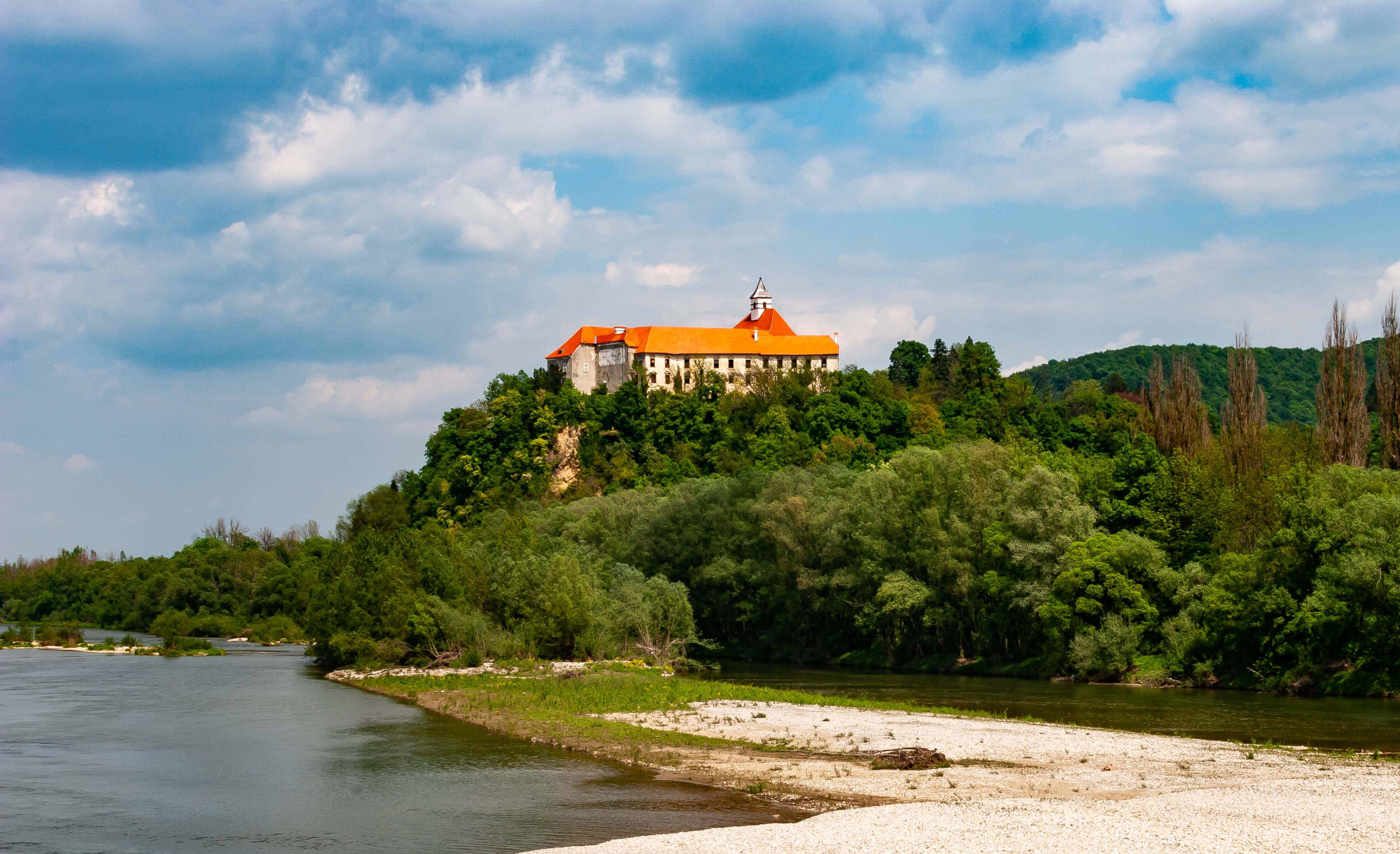 Slovenia, Gorisnica Prov, River And Building, 2006, IMG 5409