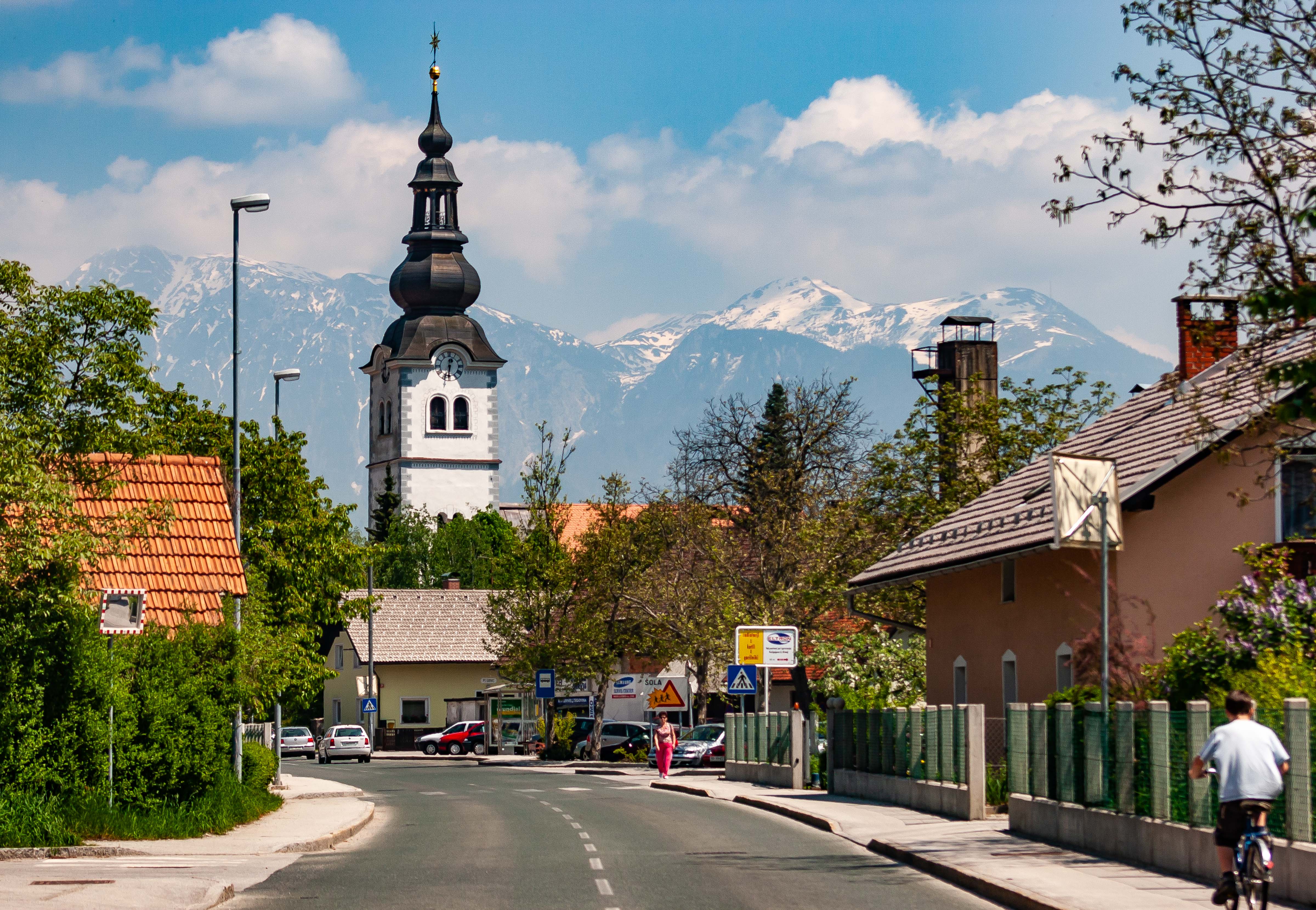 Slovenia, Kranj Prov, Church And Mountains, 2006, IMG 5967