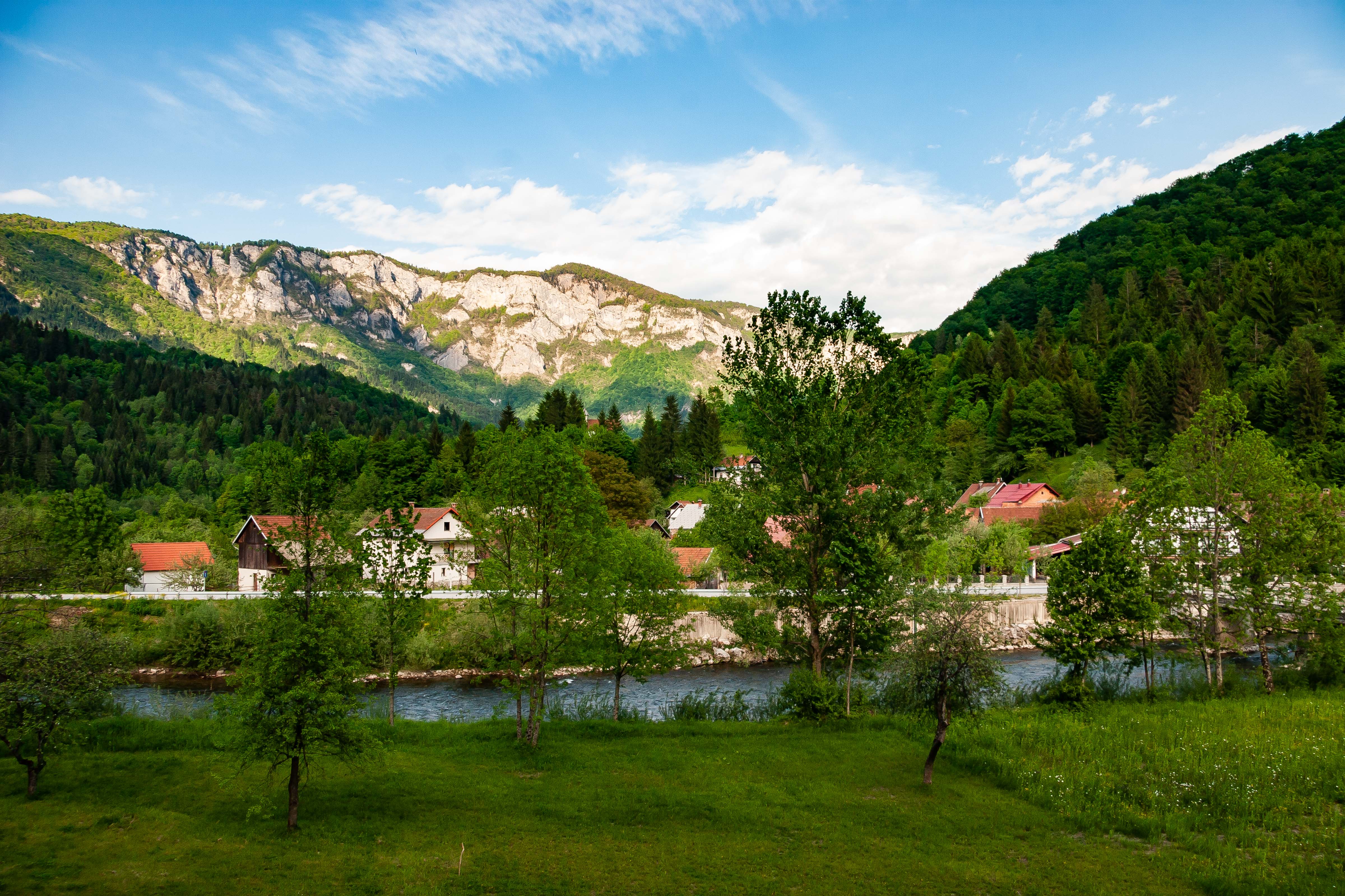 Slovenia, Osilnica Prov, Village And Rock Mountain, 2006, IMG 7322