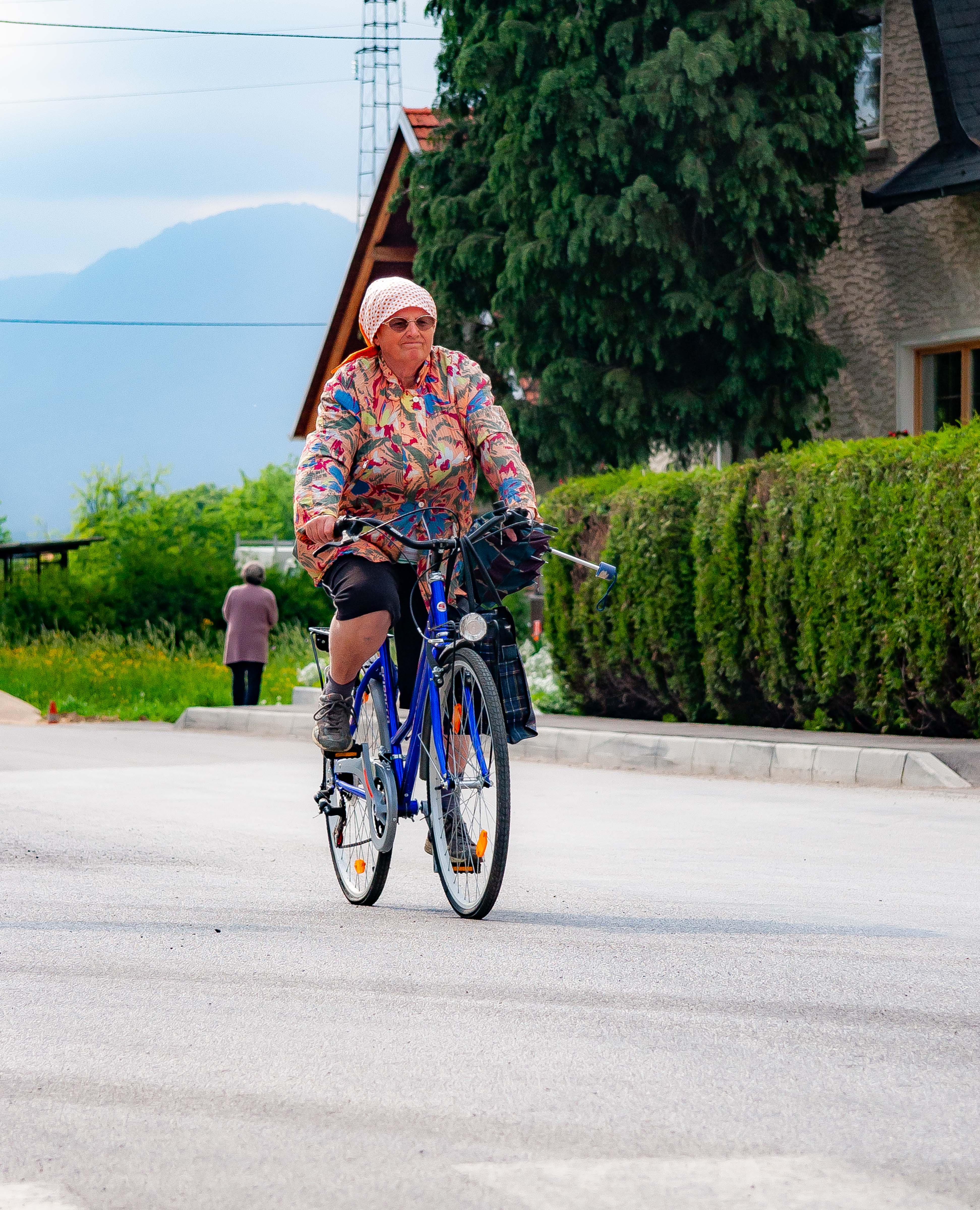 Slovenia, Prebold Prov, Woman On Bike, 2006, IMG 7782