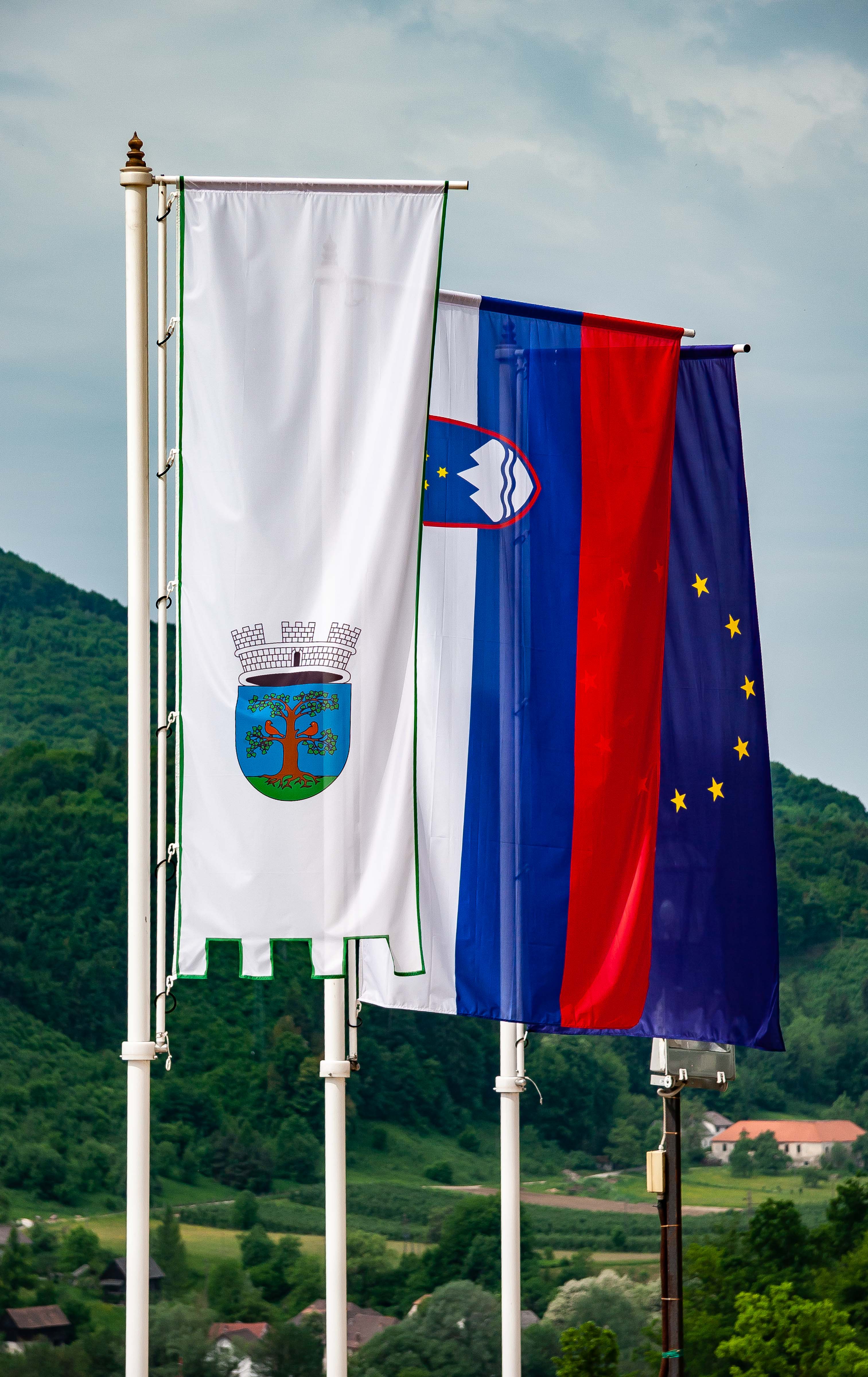 Slovenia, Sevnica Prov, Three Flags, 2006, IMG 7686