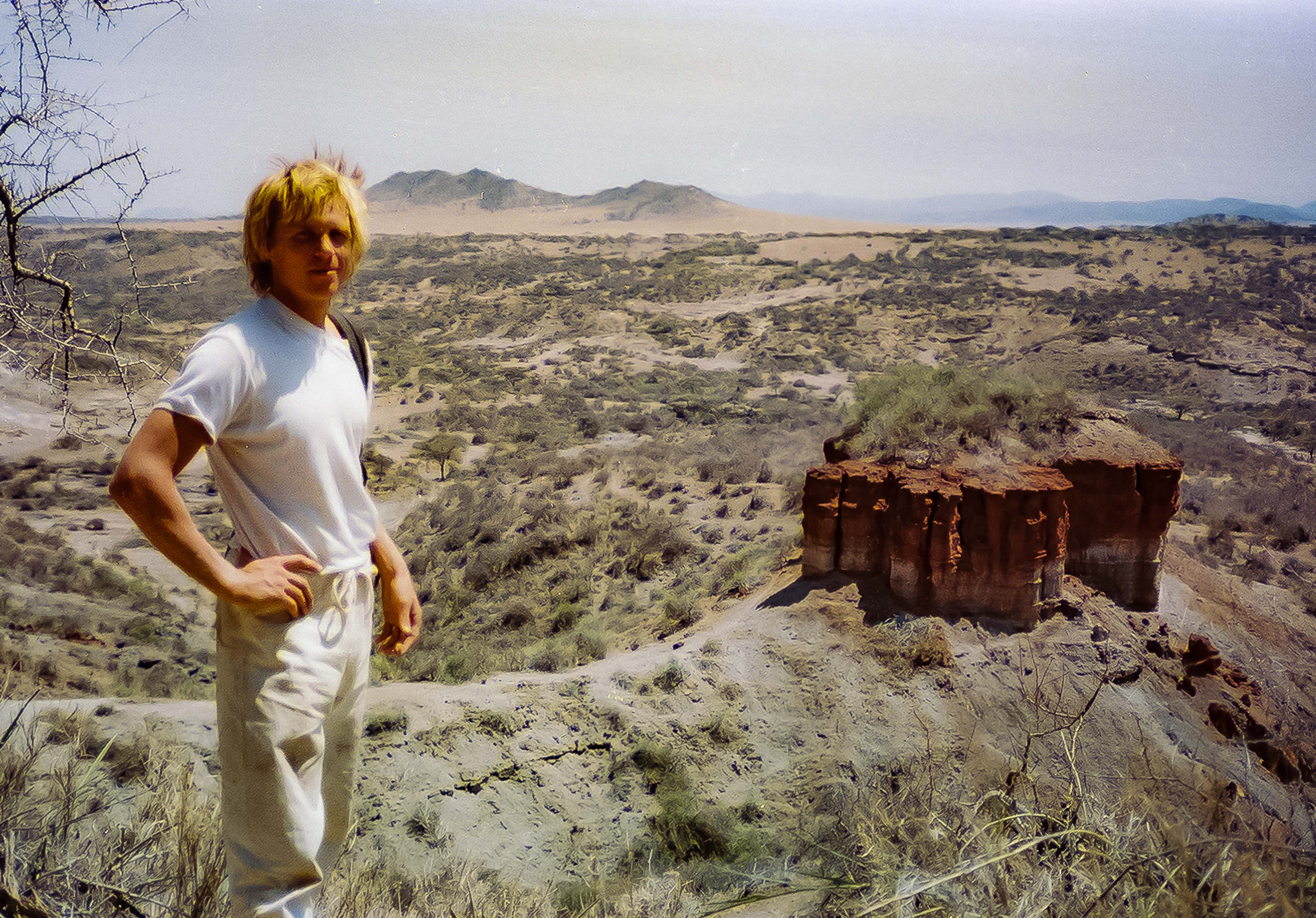 Tanzania, Jeff Shea At Olduvai Gorge, 1984