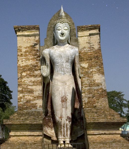 Thailand, Sukothai Prov, Sukothai Standing Buddha With Stars, 2008, IMG 8681