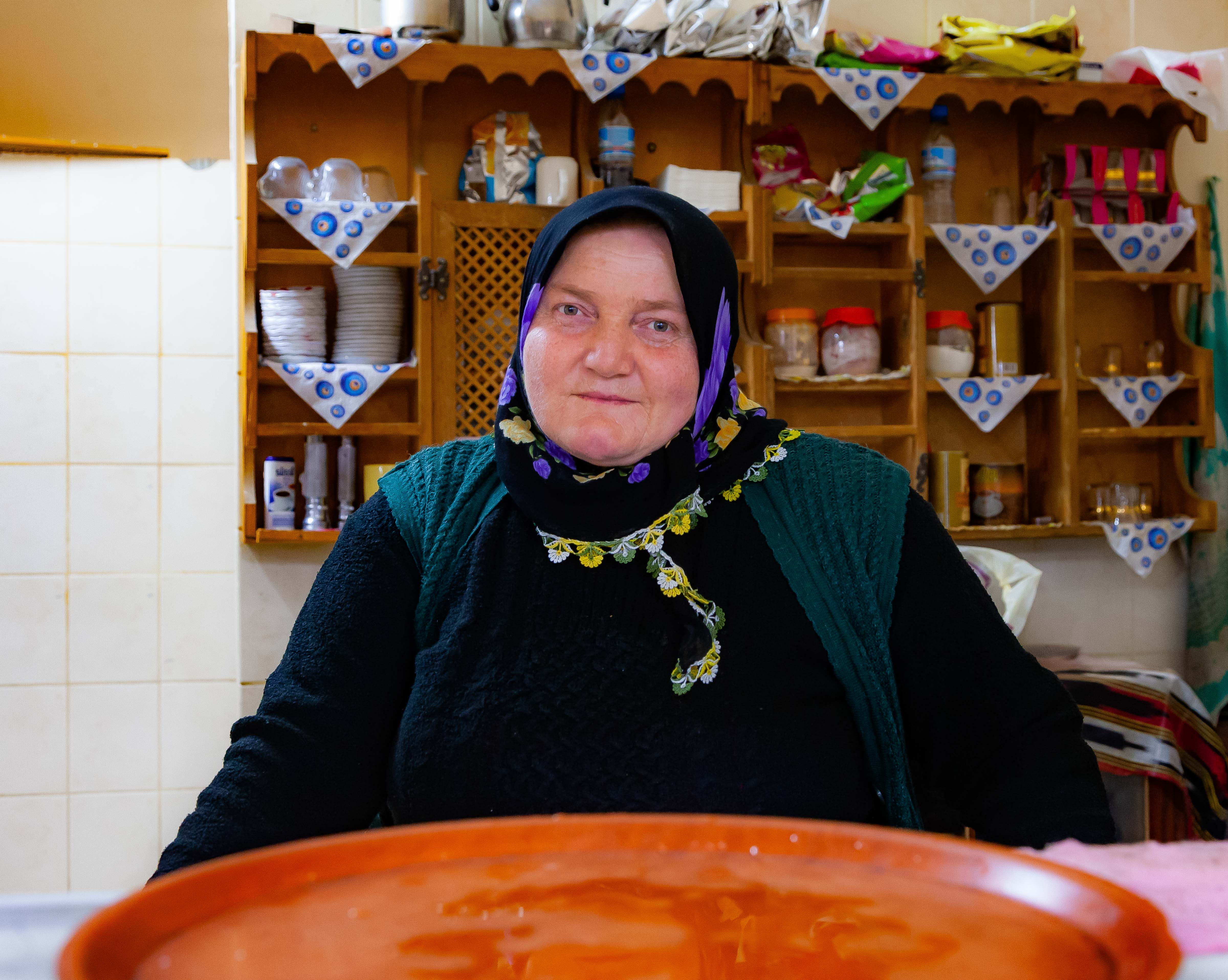 Turkey, Corum Prov, Woman Behind Counter, 2009, IMG 2641