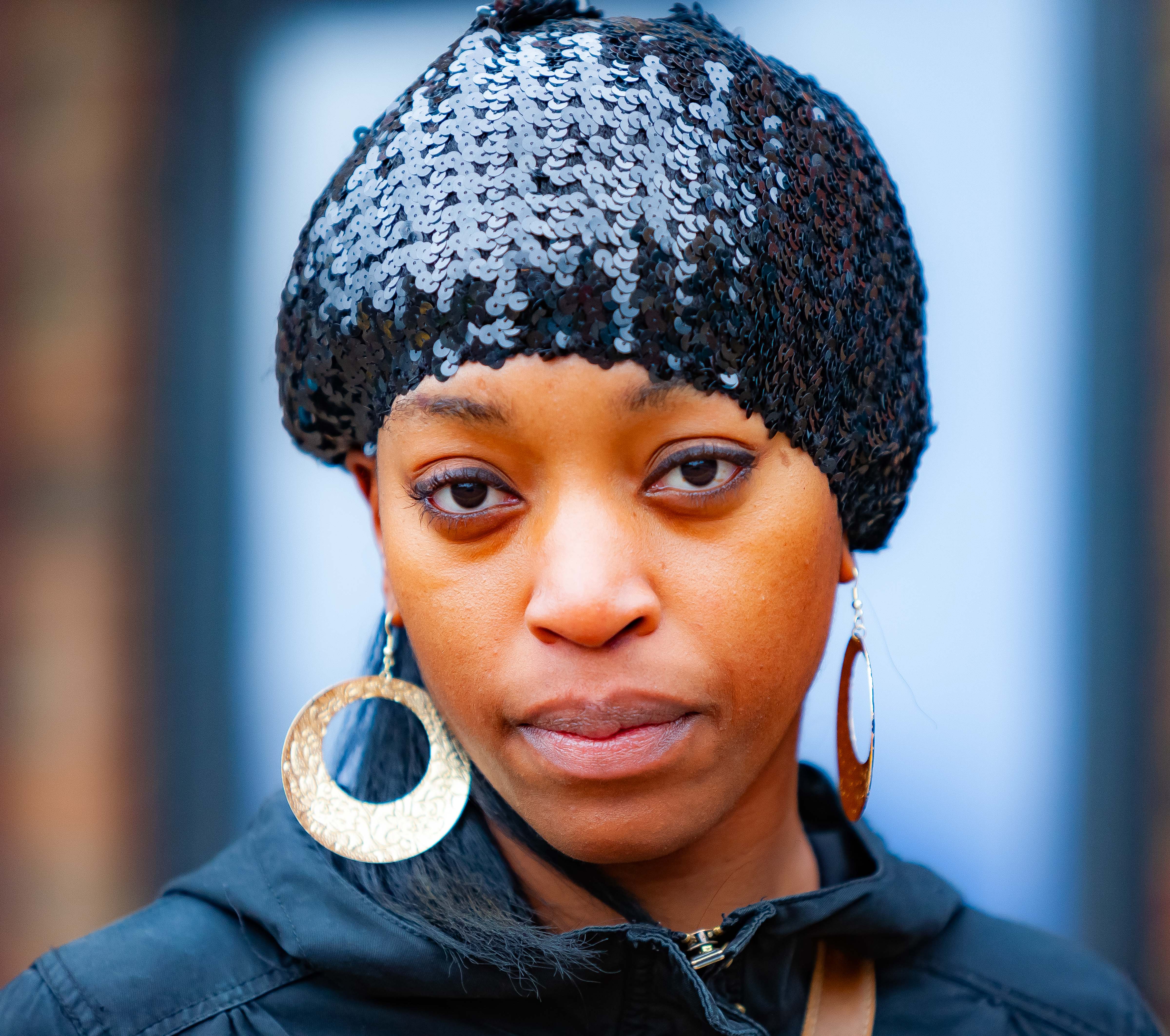 UK, Newham (London) Prov, Young Woman With Black Sequined Hat Denise Emmanuel, 2009, IMG 3480
