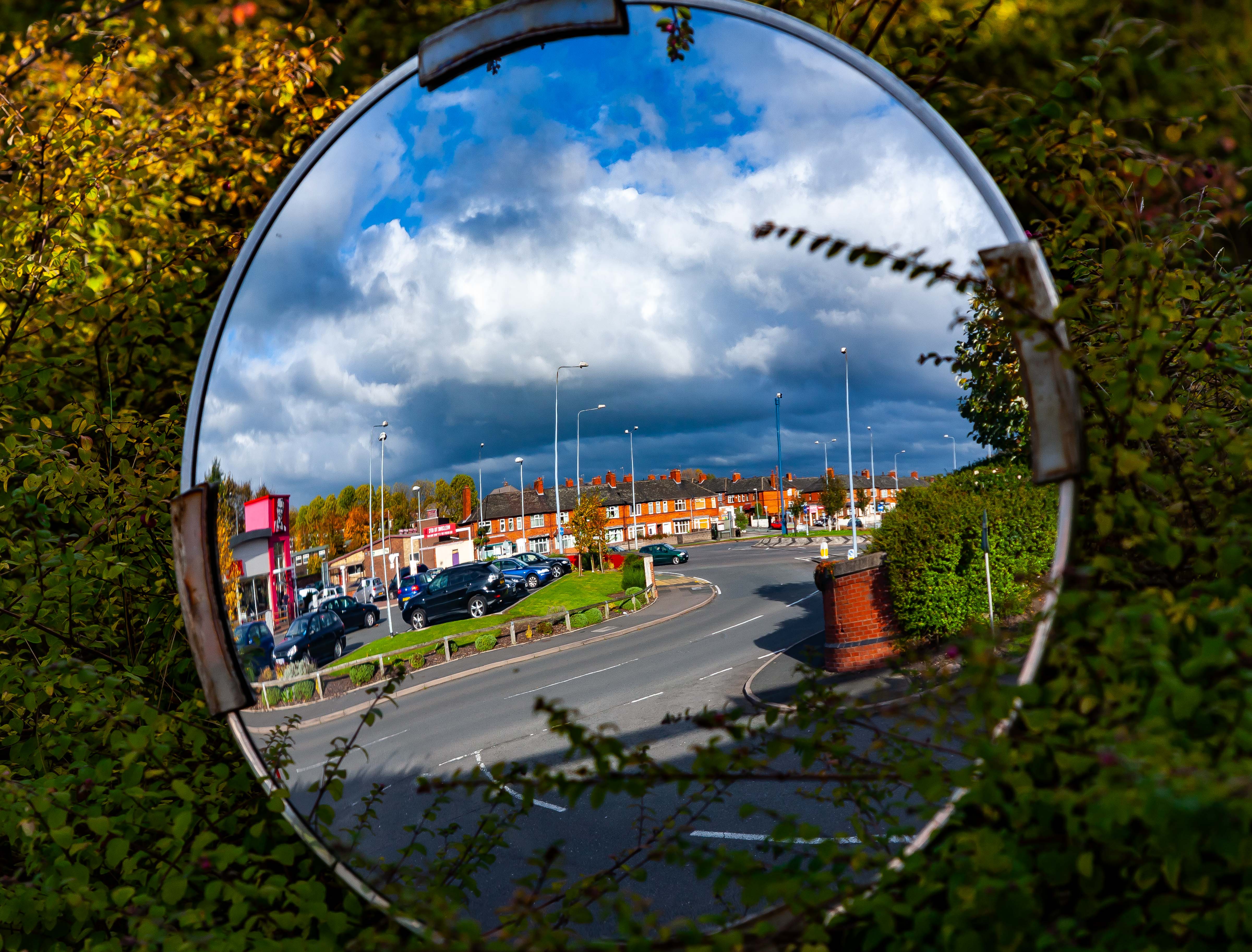 UK, Stoke On Trent Prov, Street Curve Mirror, 2009, IMG 7291