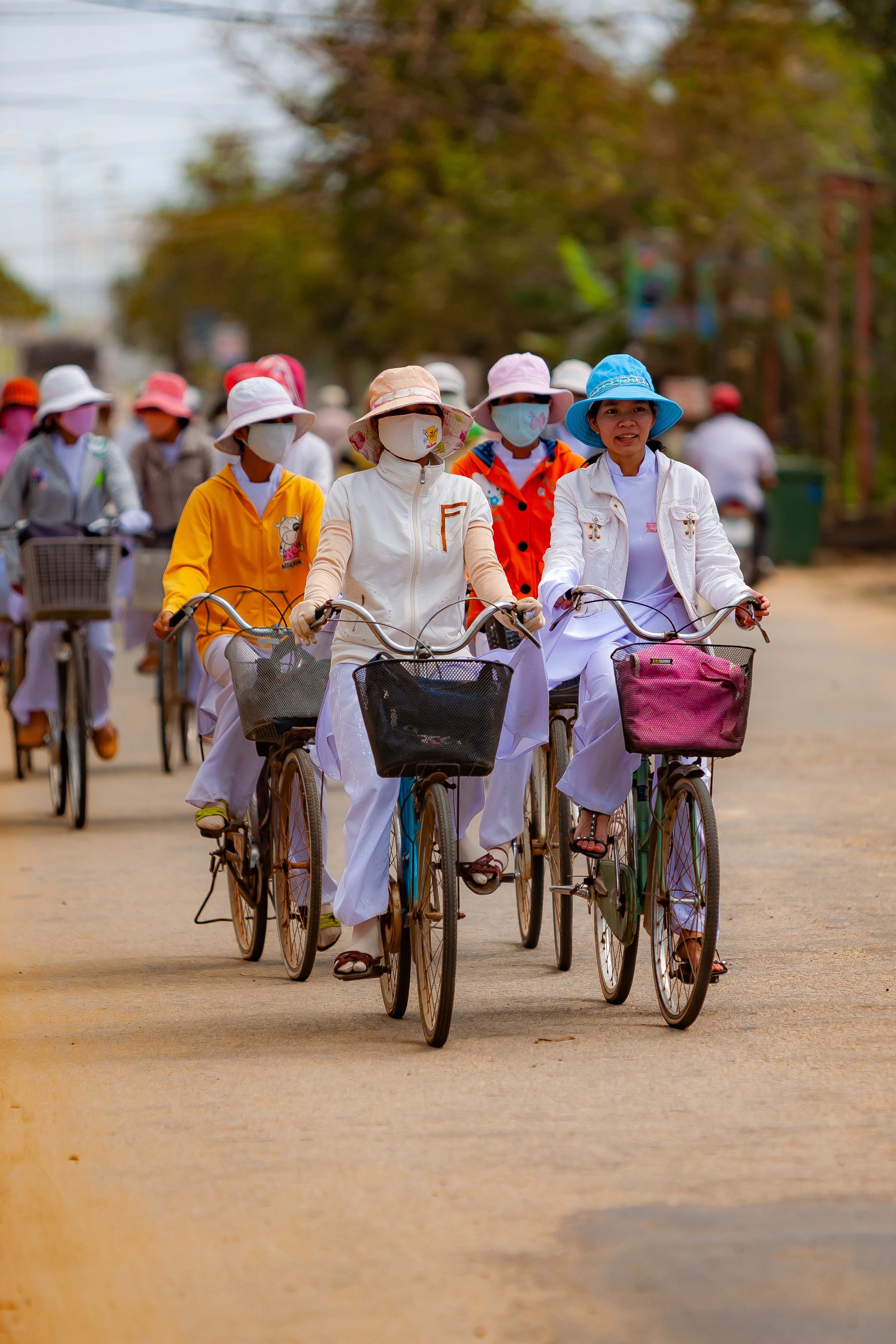 Vietnam, Quang Ngai Prov, Women On Bicycles, 2010, IMG 2597