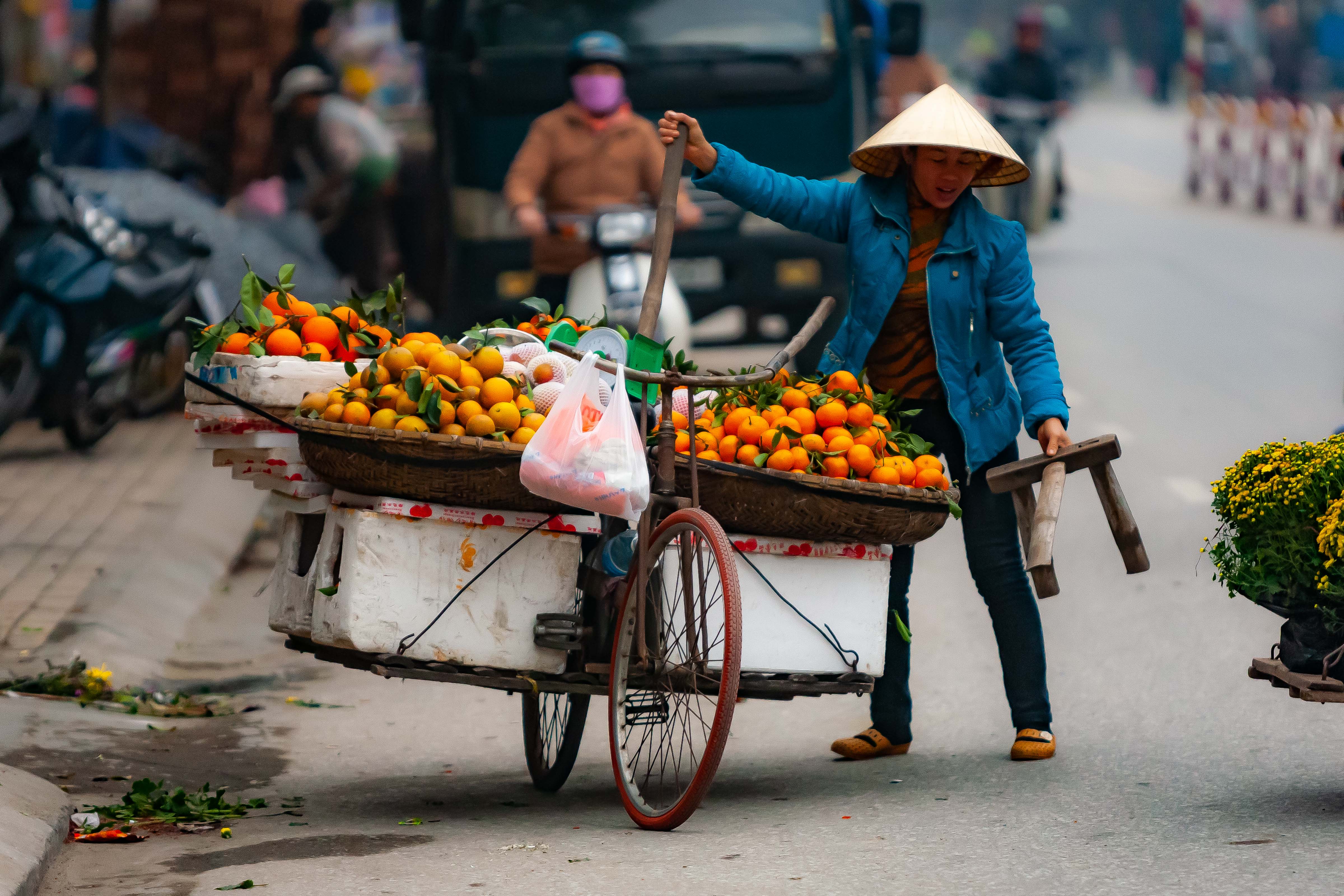 Vietnam, Thai Binh Prov, Orange Vendor, 2010, IMG 3526