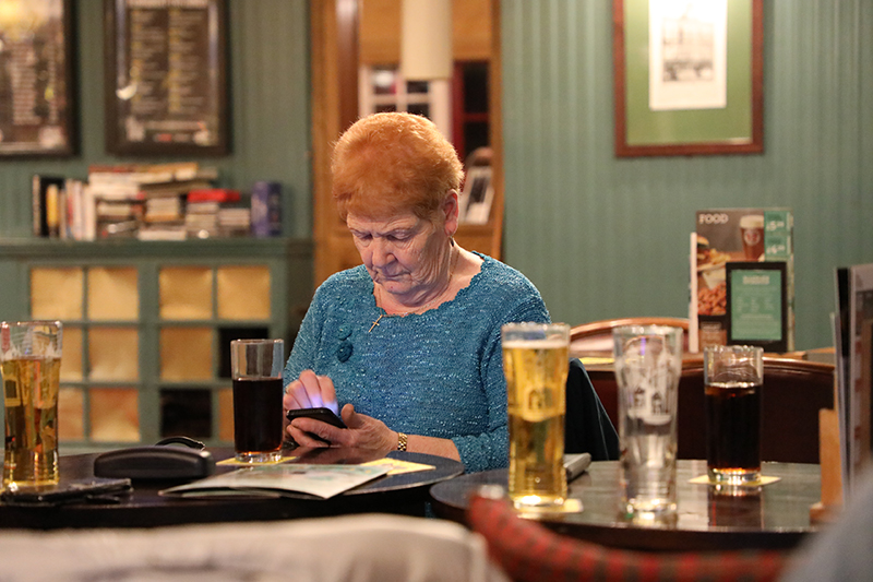 UK, Thurrock County, Woman In Pub, 2019